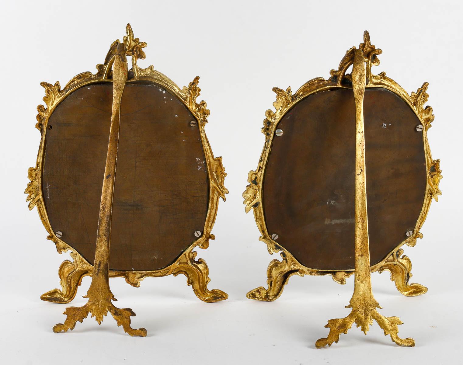 Pair of Bronze Photo Frames, Napoleon III Period. For Sale 2