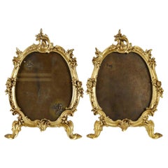 Coppia di portafoto in bronzo, periodo Napoleone III.