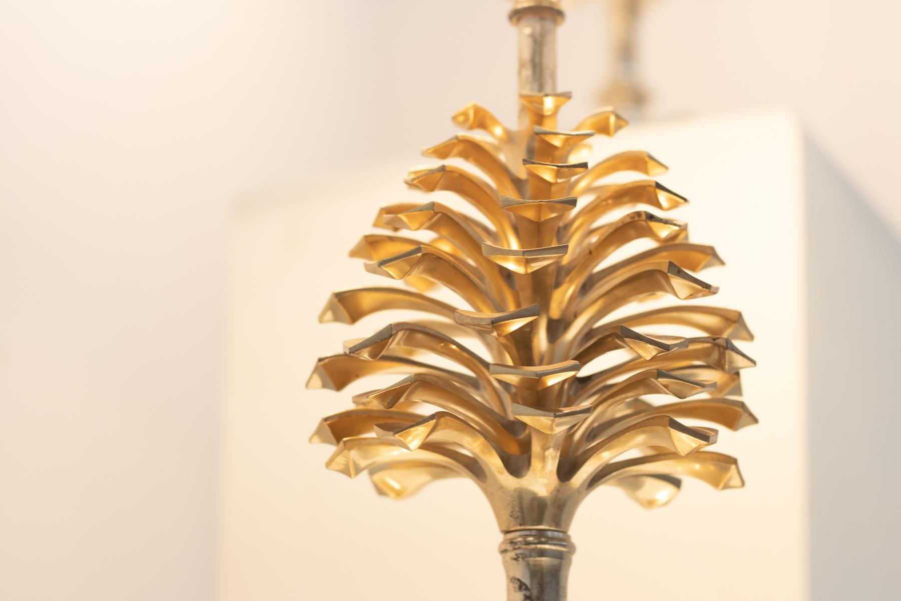 Pair of bronze pine cone table lamps, France 1960' For Sale 2