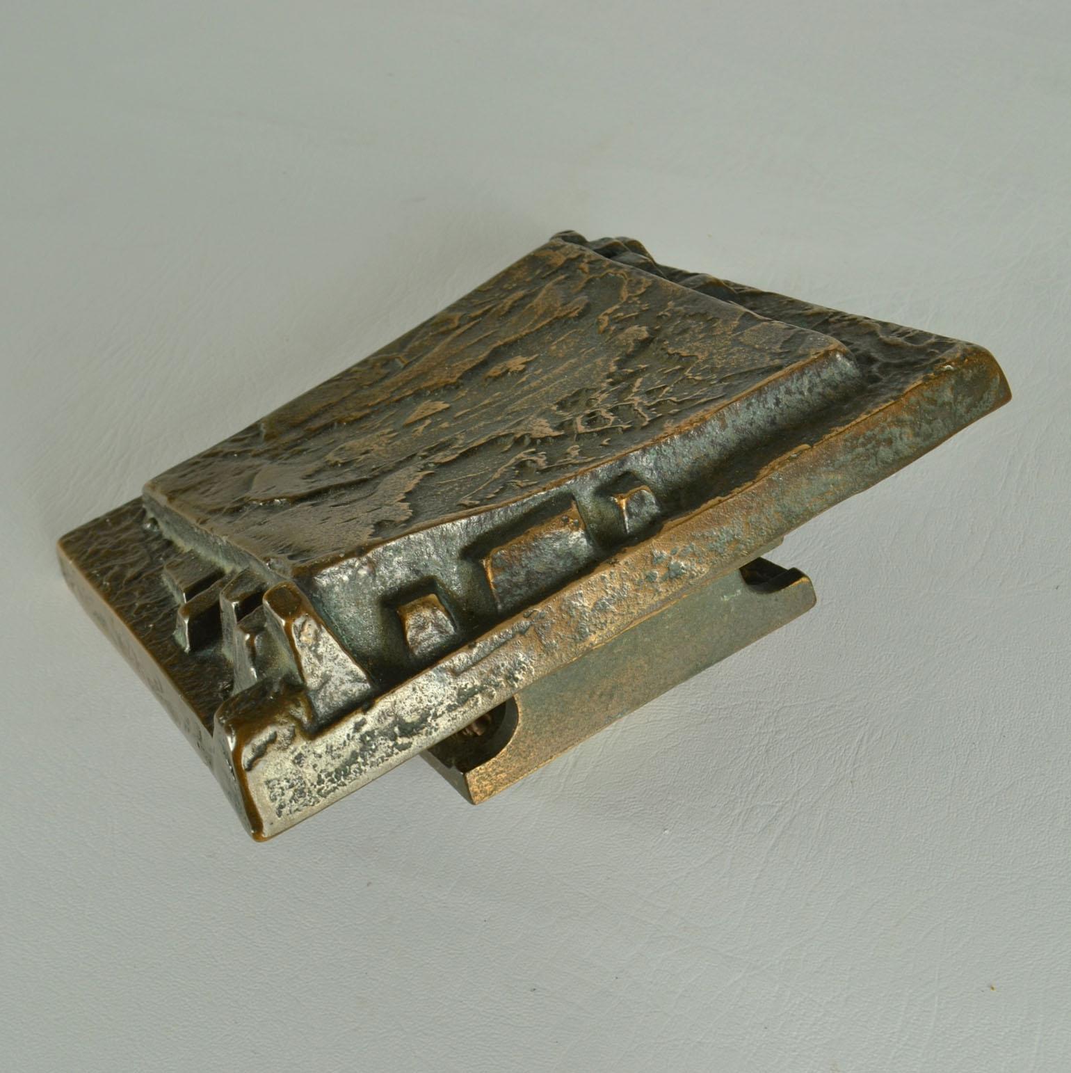 Pair of Bronze Push Pull Door Handles with Relief 1