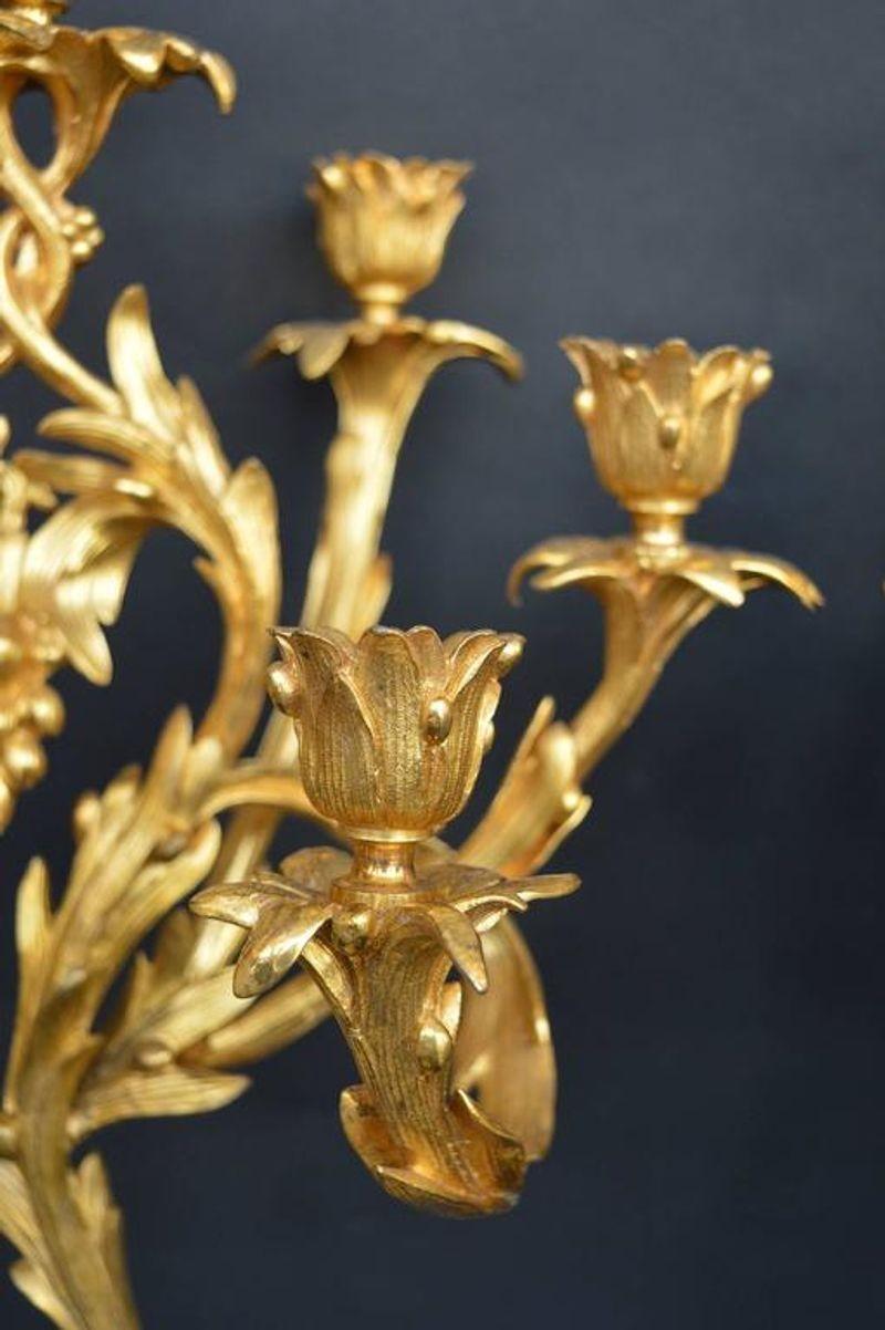 Pair of Bronze Putti Candelabras For Sale 1
