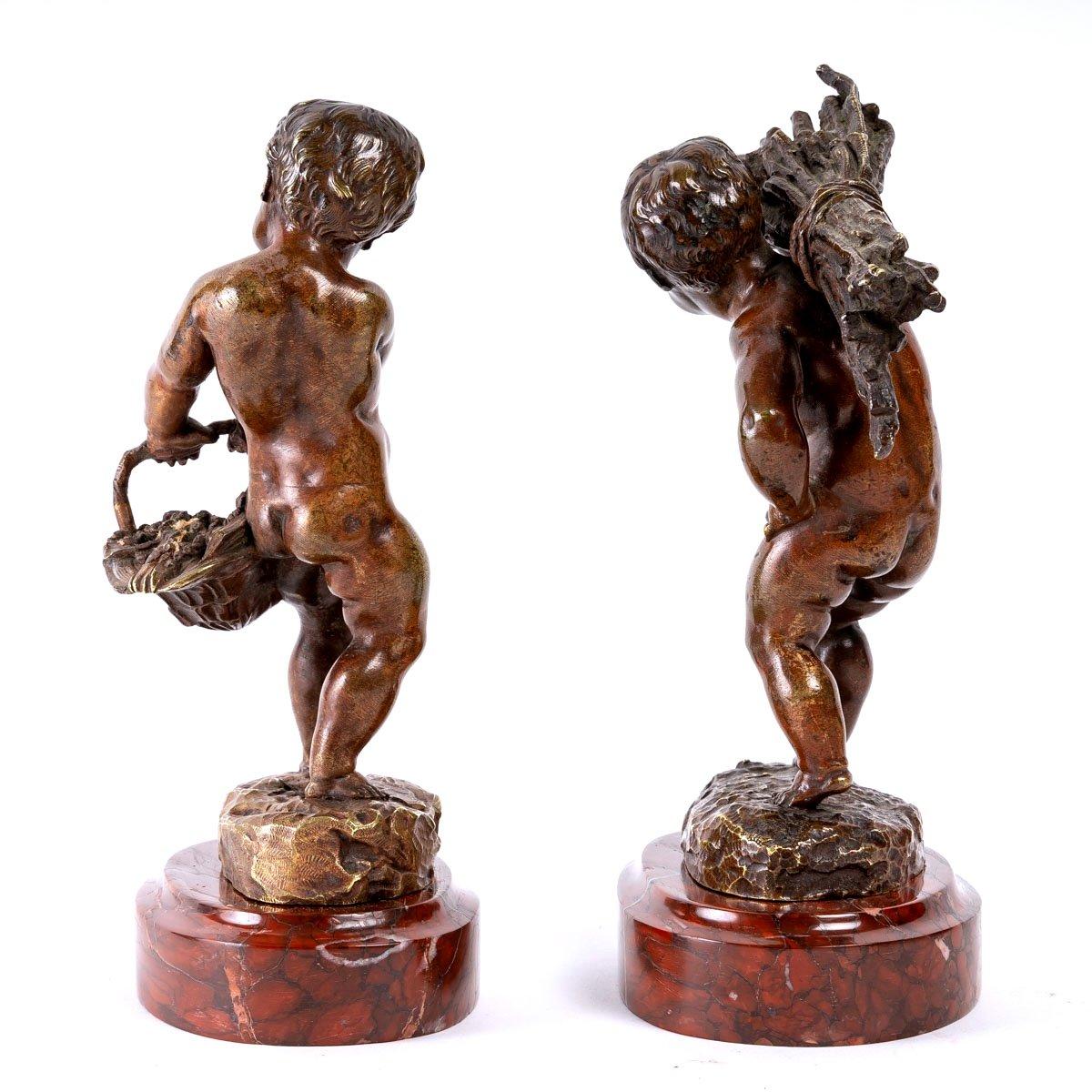 Pair of Bronze Putti In Good Condition In Saint-Ouen, FR