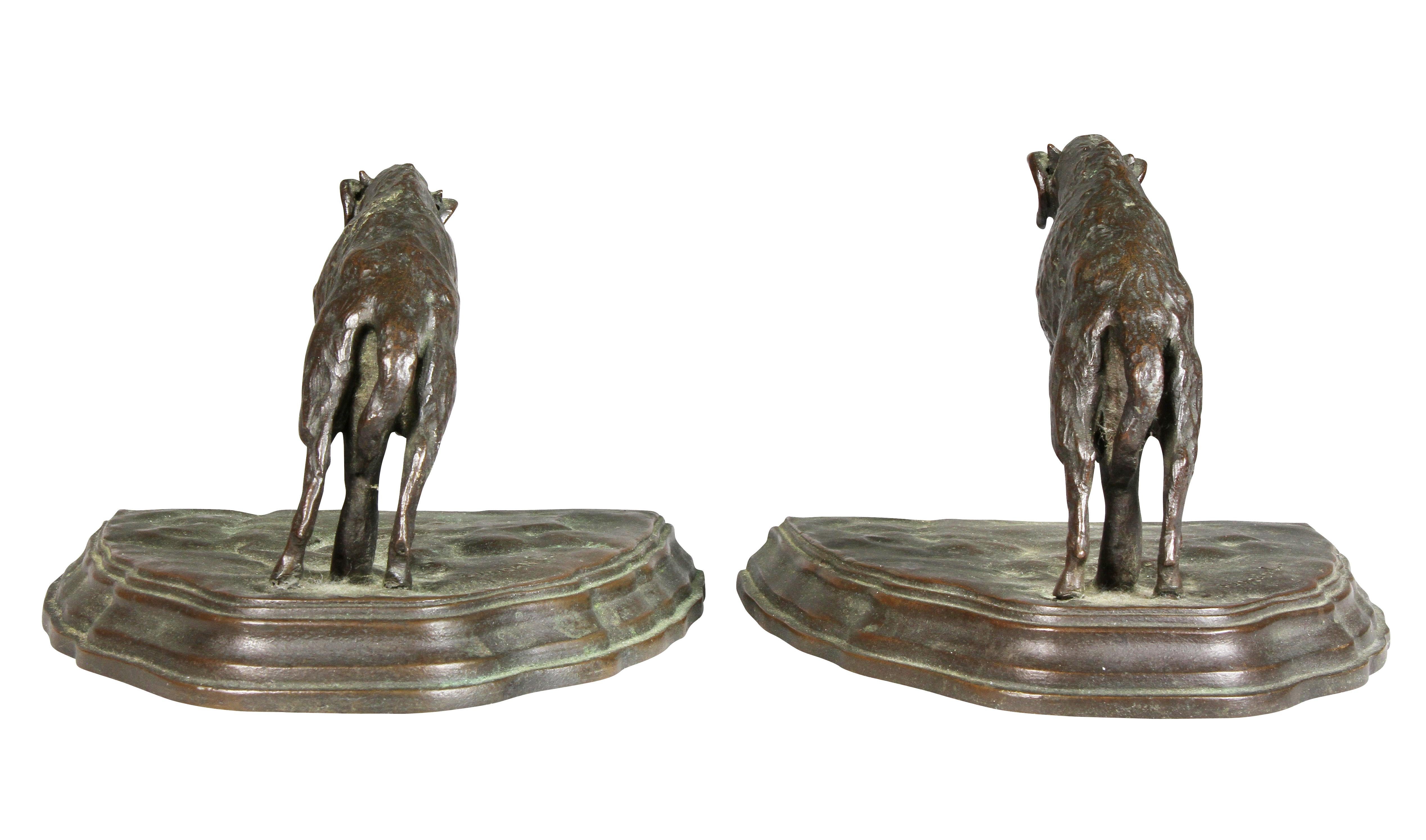 Pair of Bronze Ram Form Bookends 4