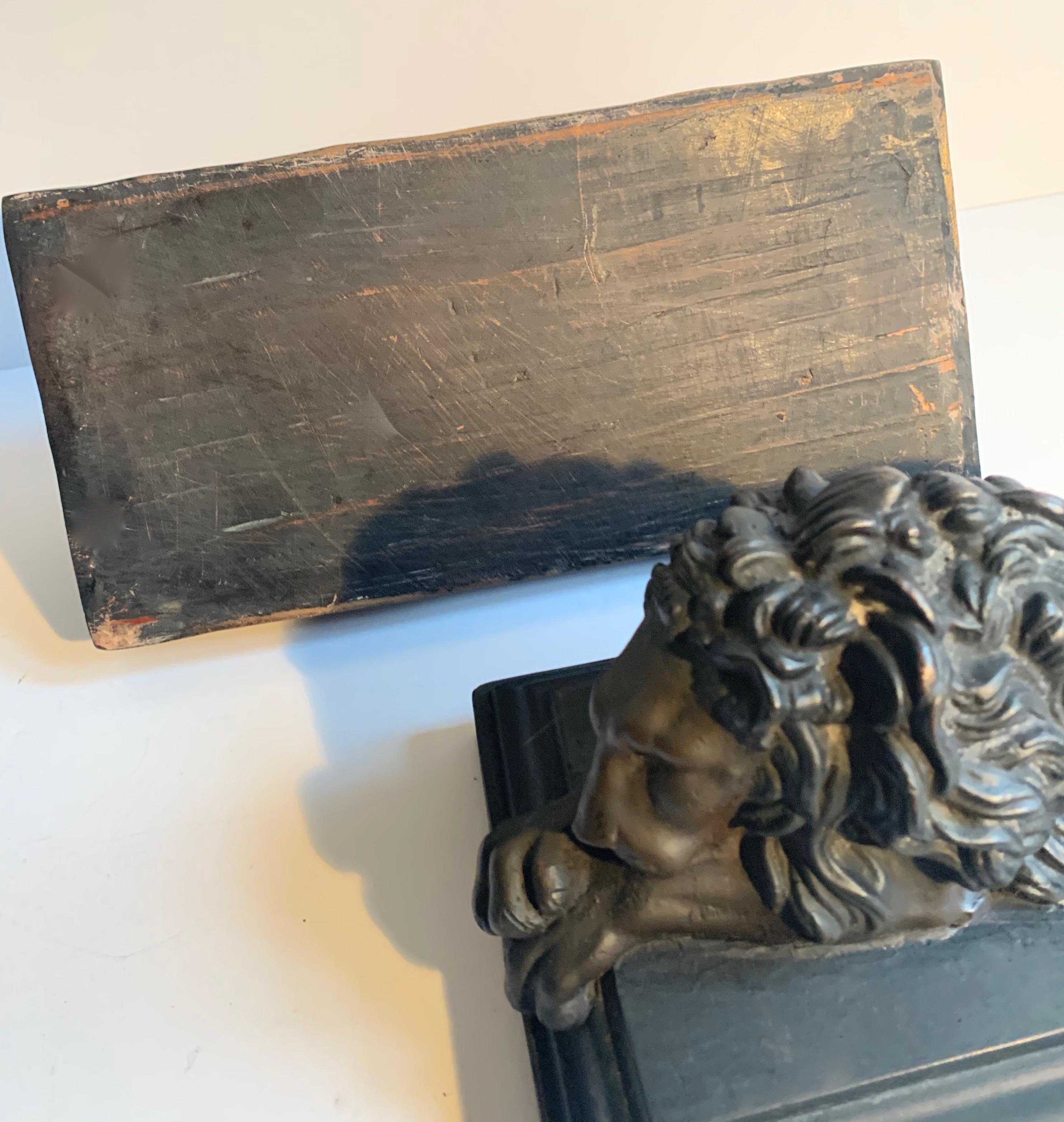 Pair of Bronze Recumbent Lion Sculpture Bookends 5