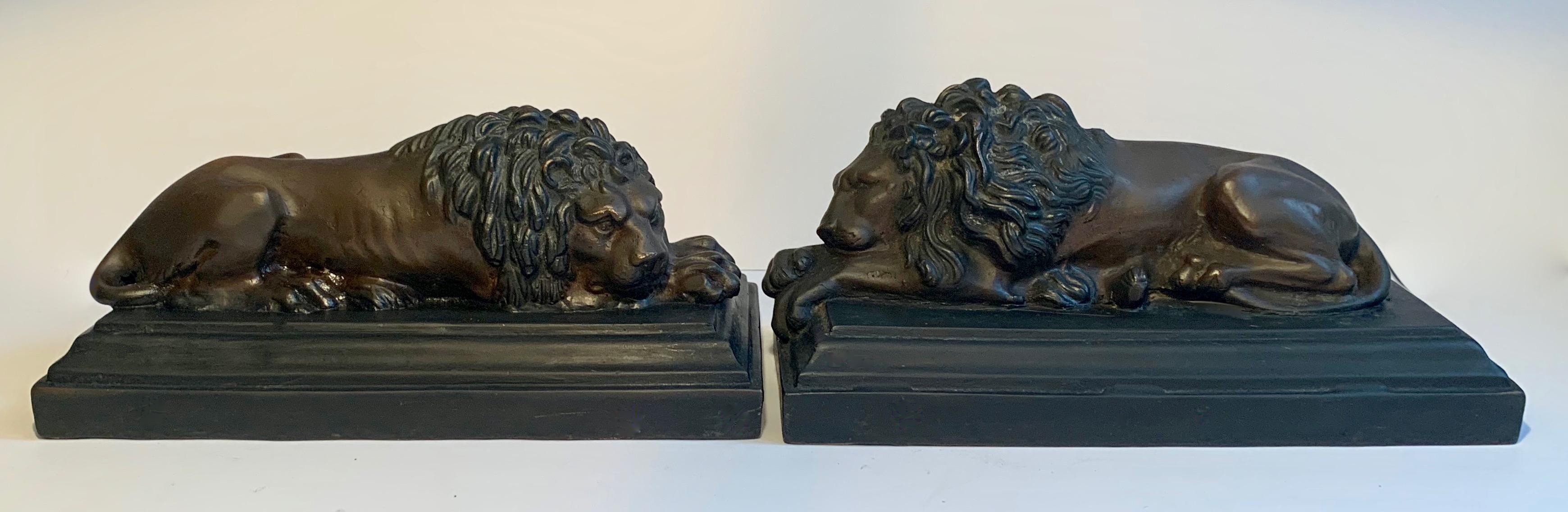 bronze lion bookends
