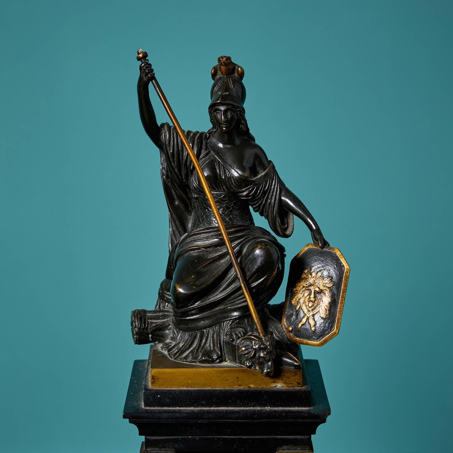 French Pair of Bronze Regency Figures on Neoclassical Bases For Sale