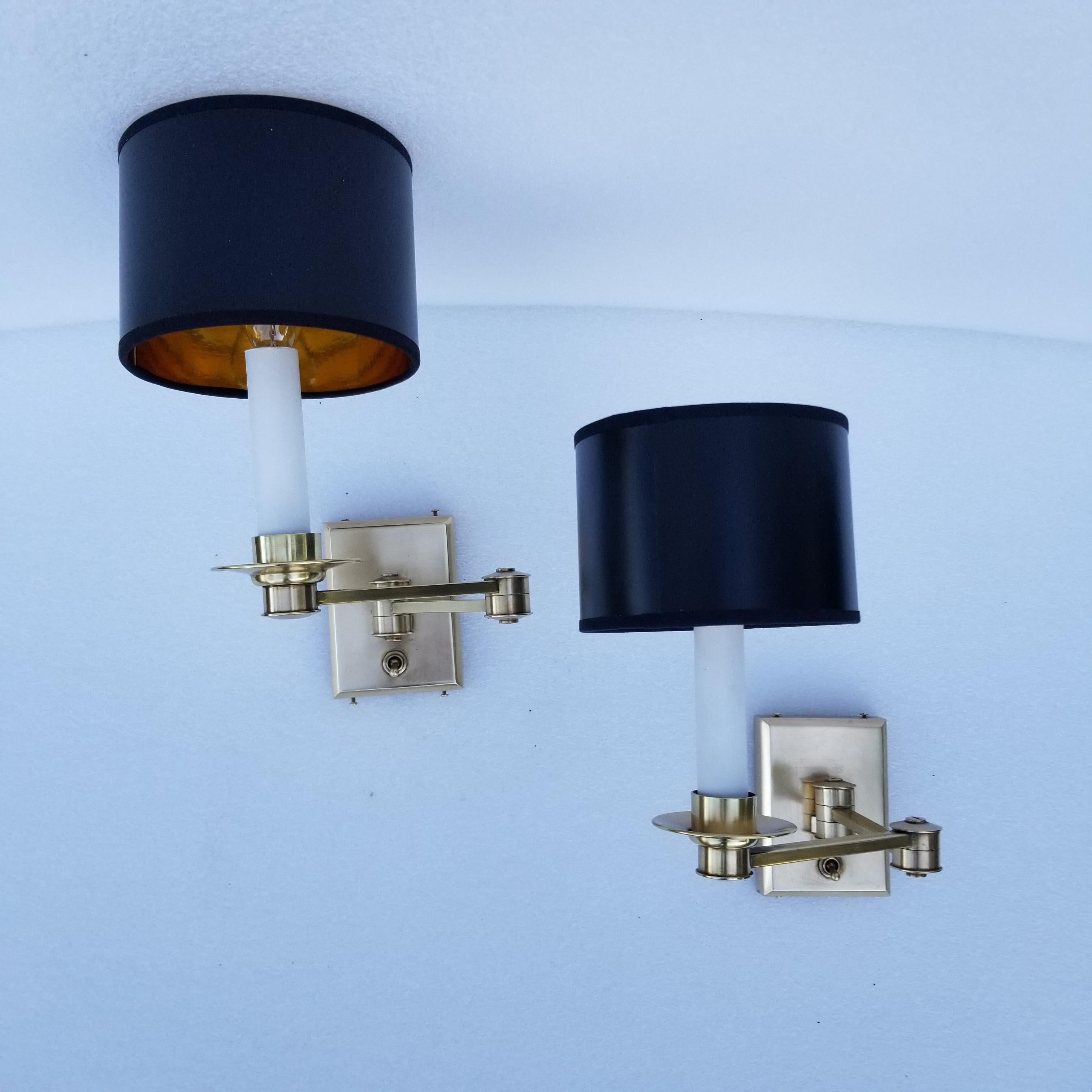 Pair of Bronze Retractable Sconces 6