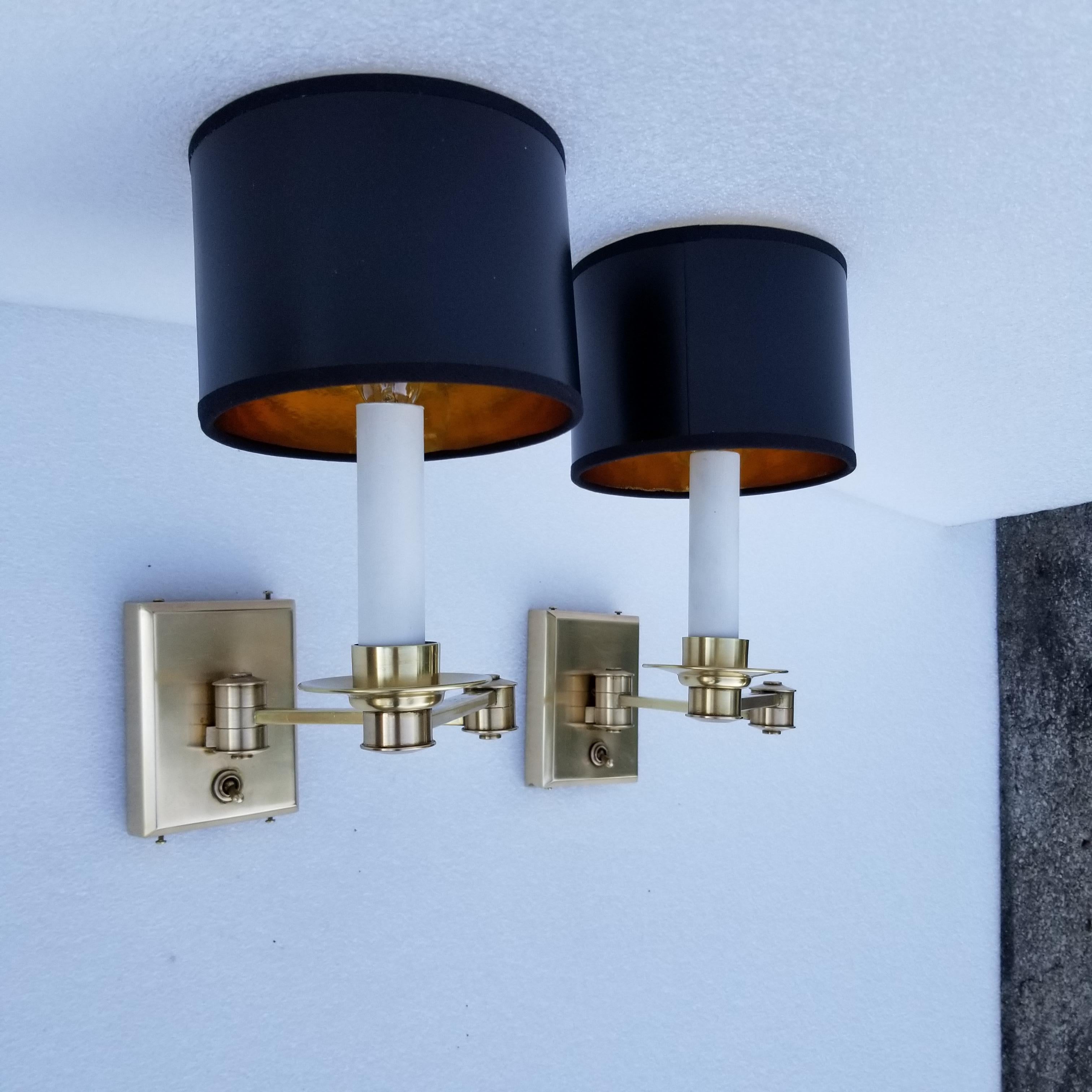 Pair of Bronze Retractable Sconces 7