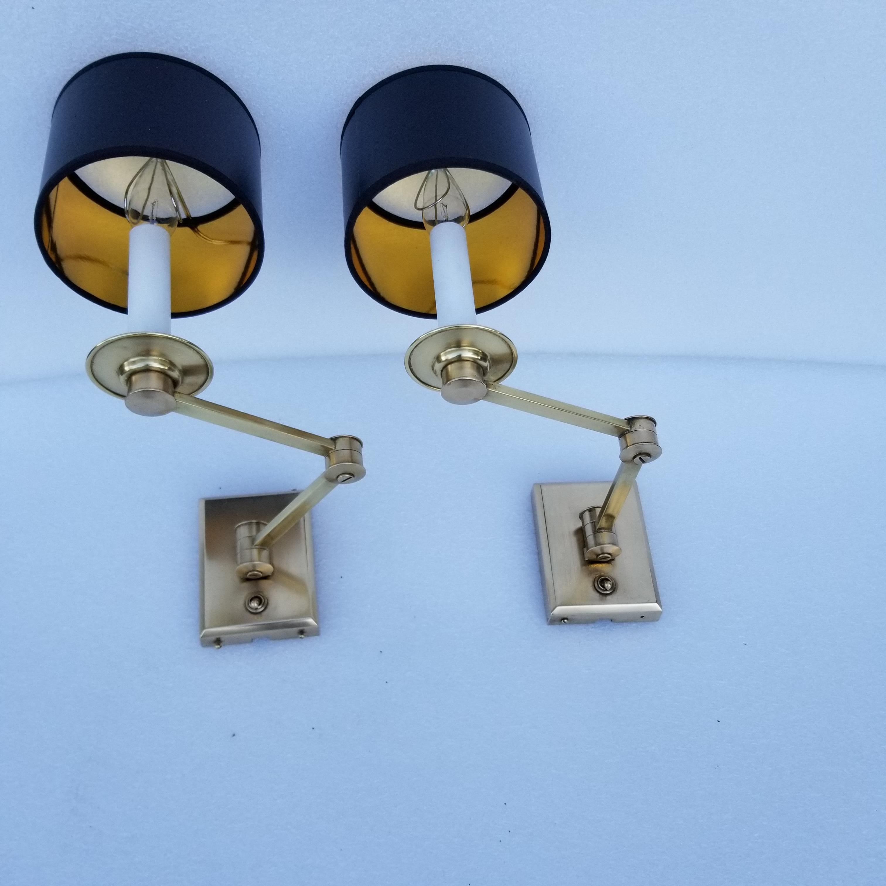 Pair of Bronze Retractable Sconces 3