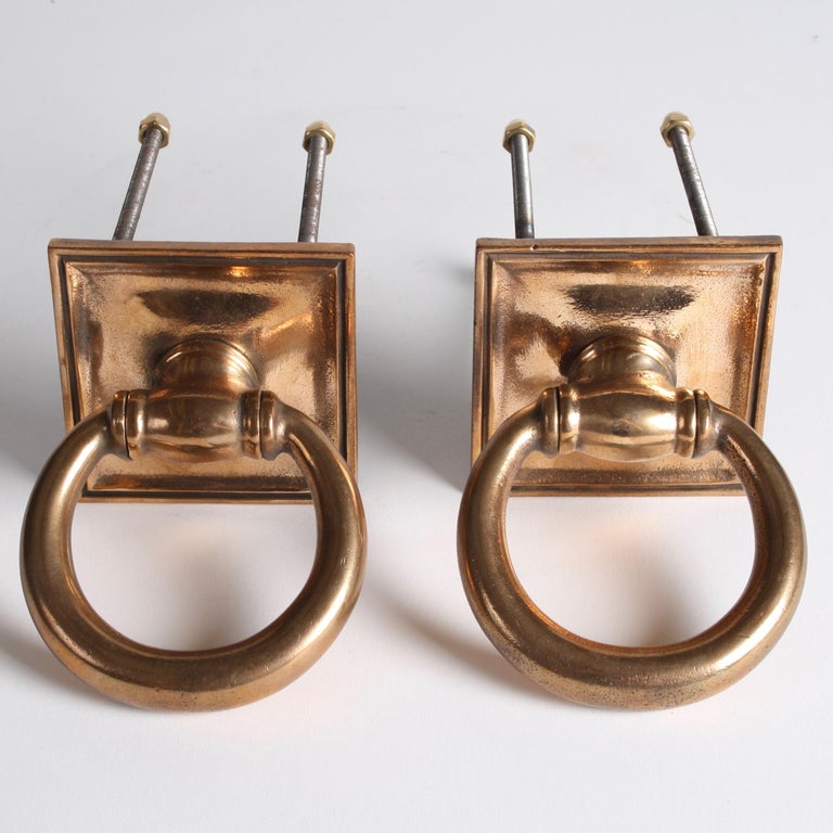 Pair of Bronze Ring Door Handles For Sale at 1stDibs