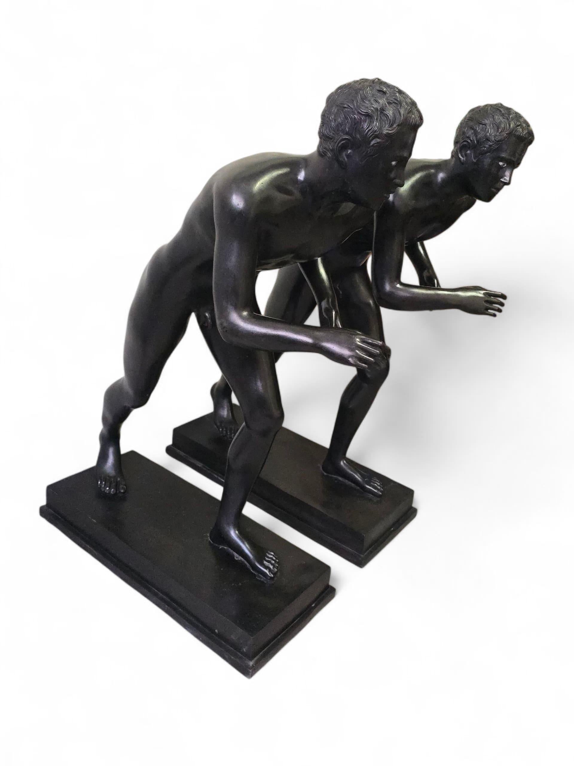Pair of Bronze Runners from Pompeii, After the 1st Century BC Originals For Sale 1