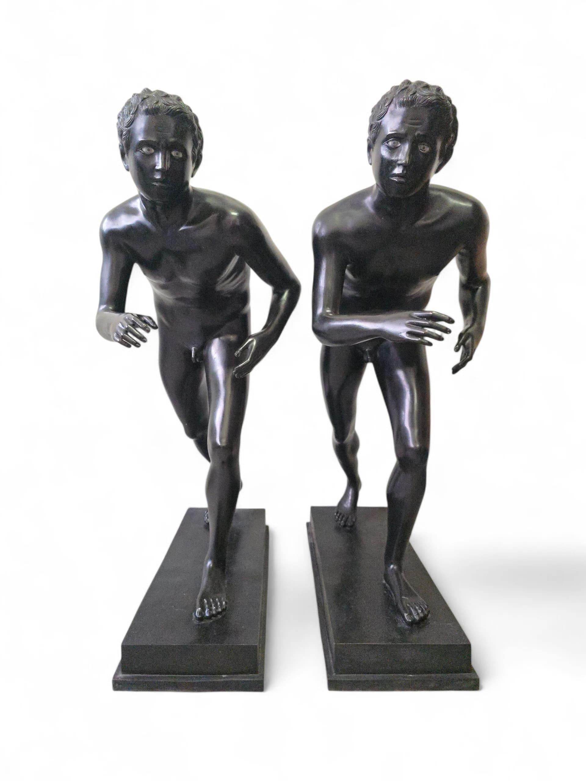 Pair of Bronze Runners from Pompeii, After the 1st Century BC Originals For Sale 5