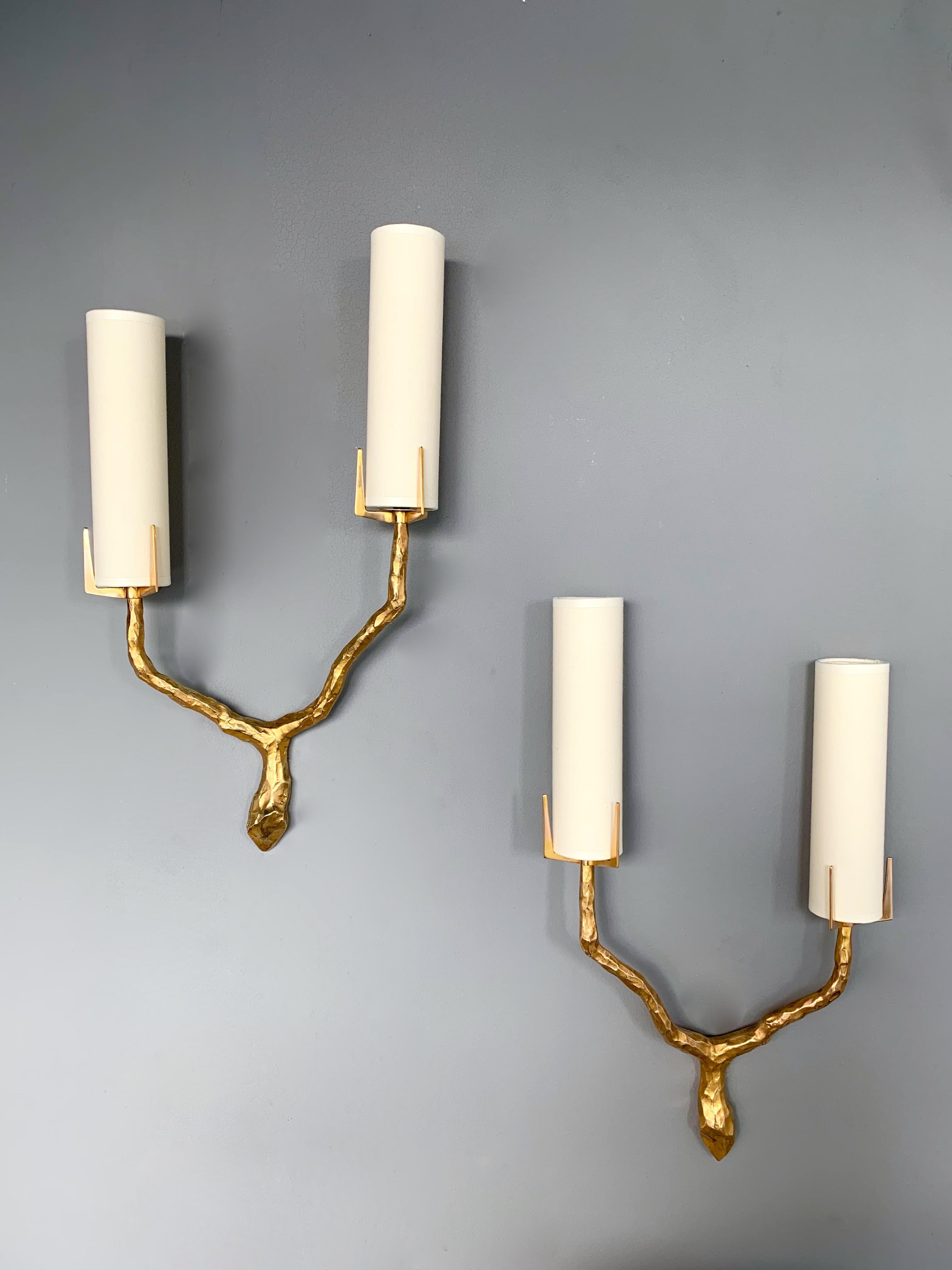 Pair of Bronze Sconces by Maison Arlus, France, 1960s 1