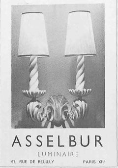 Paire d’Appliques en Bronze Doré – Marcel Asselbur, Circa 1950: