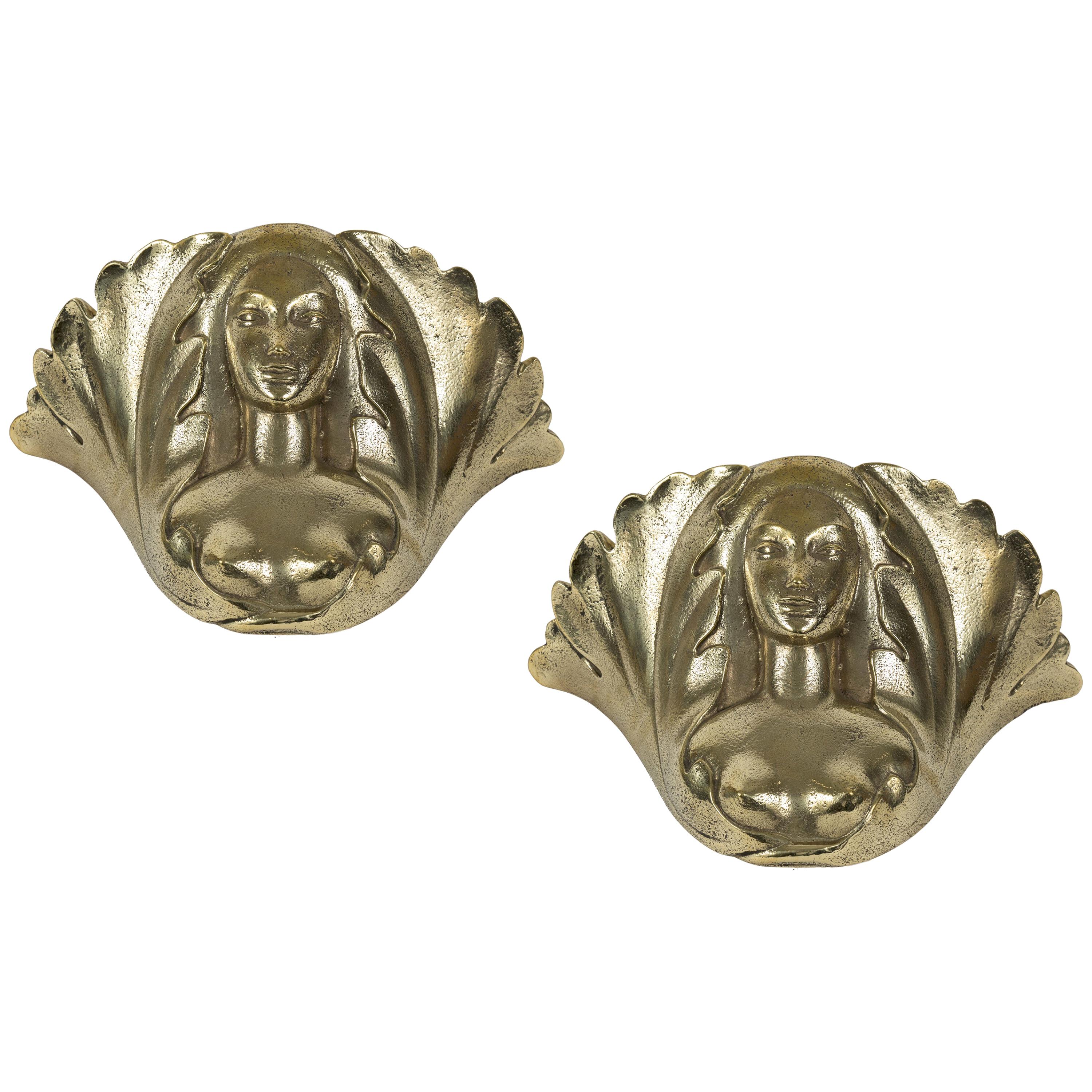 Pair of Bronze Sconces by Riccardo Scarpa en vente