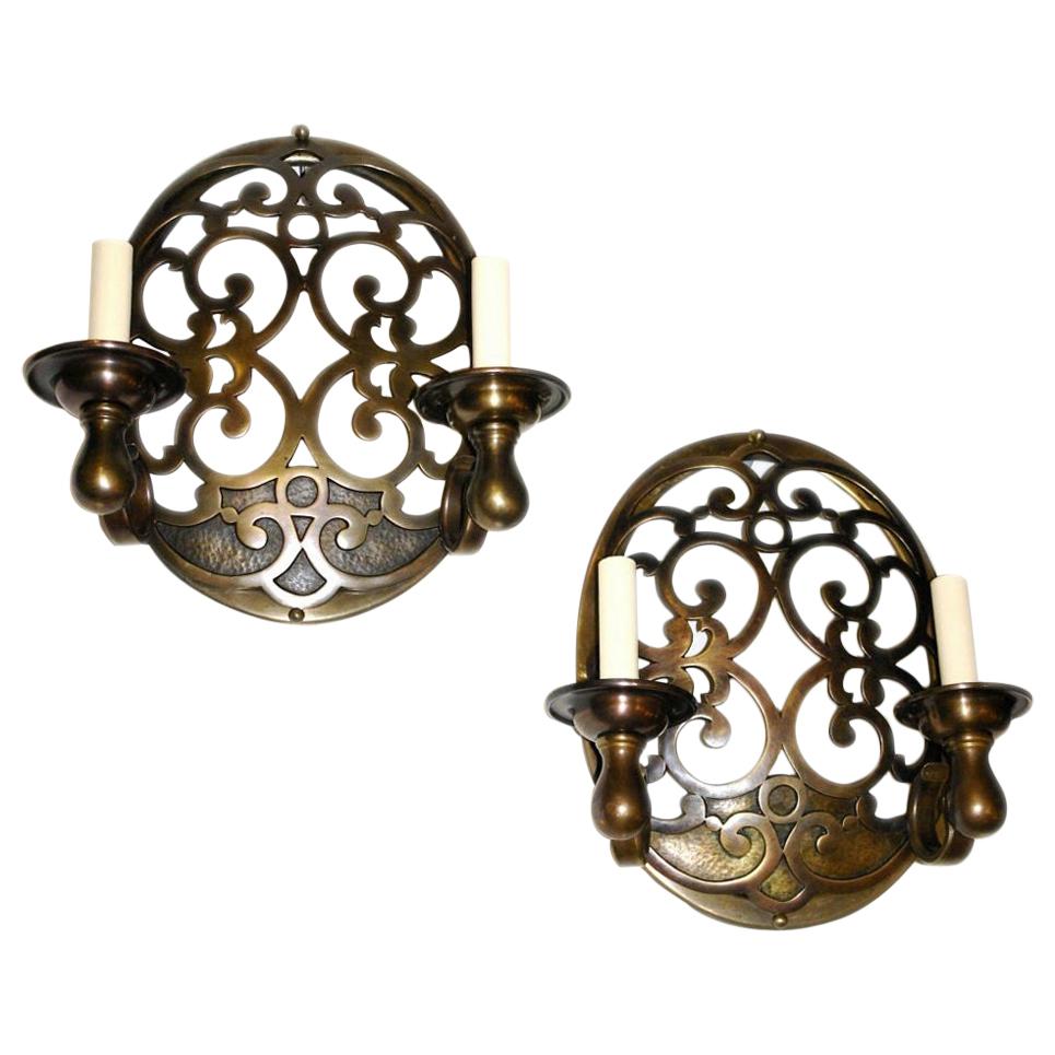 Paire d'appliques en bronze