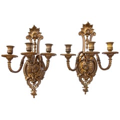 Pair of Bronze Sconces