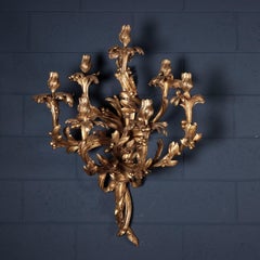 Pair of Bronze Sconces with Seven Branches