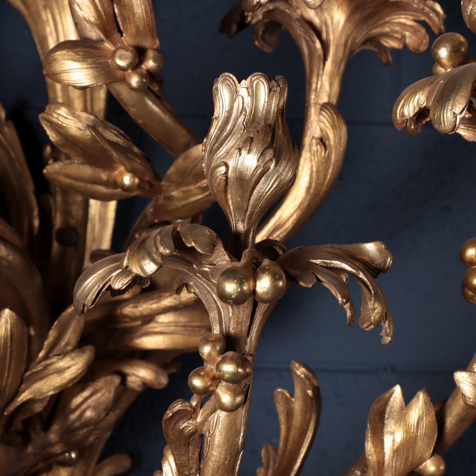 Other Pair of Bronze Sconces with Seven Branches