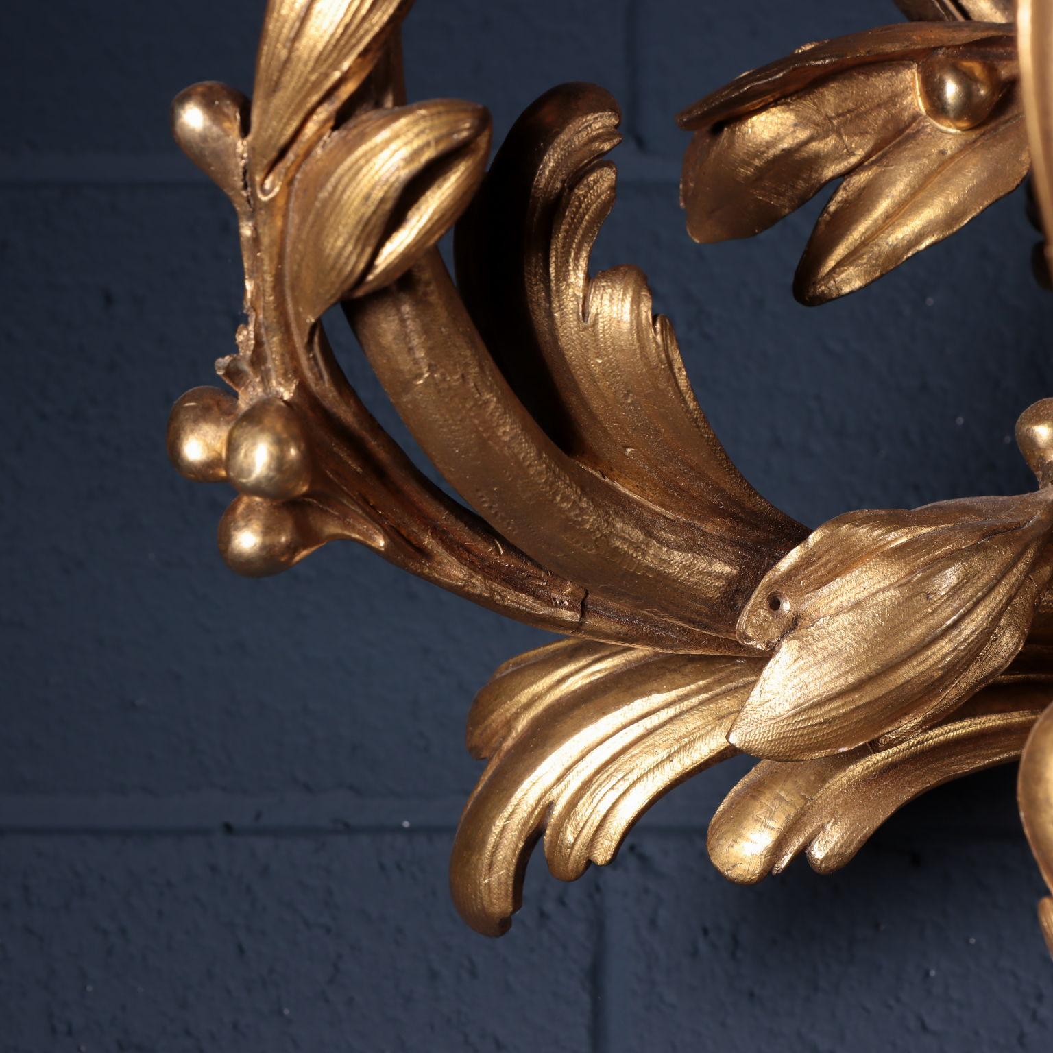 19th Century Pair of Bronze Sconces with Seven Branches