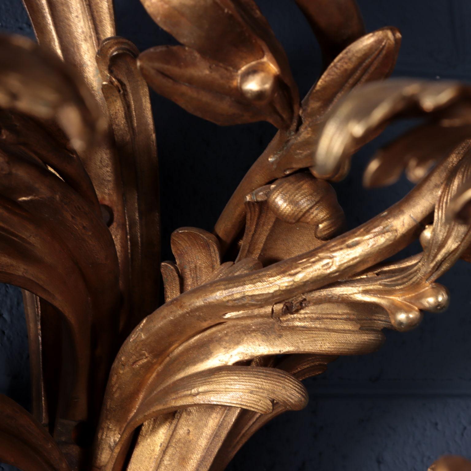 Pair of Bronze Sconces with Seven Branches 1