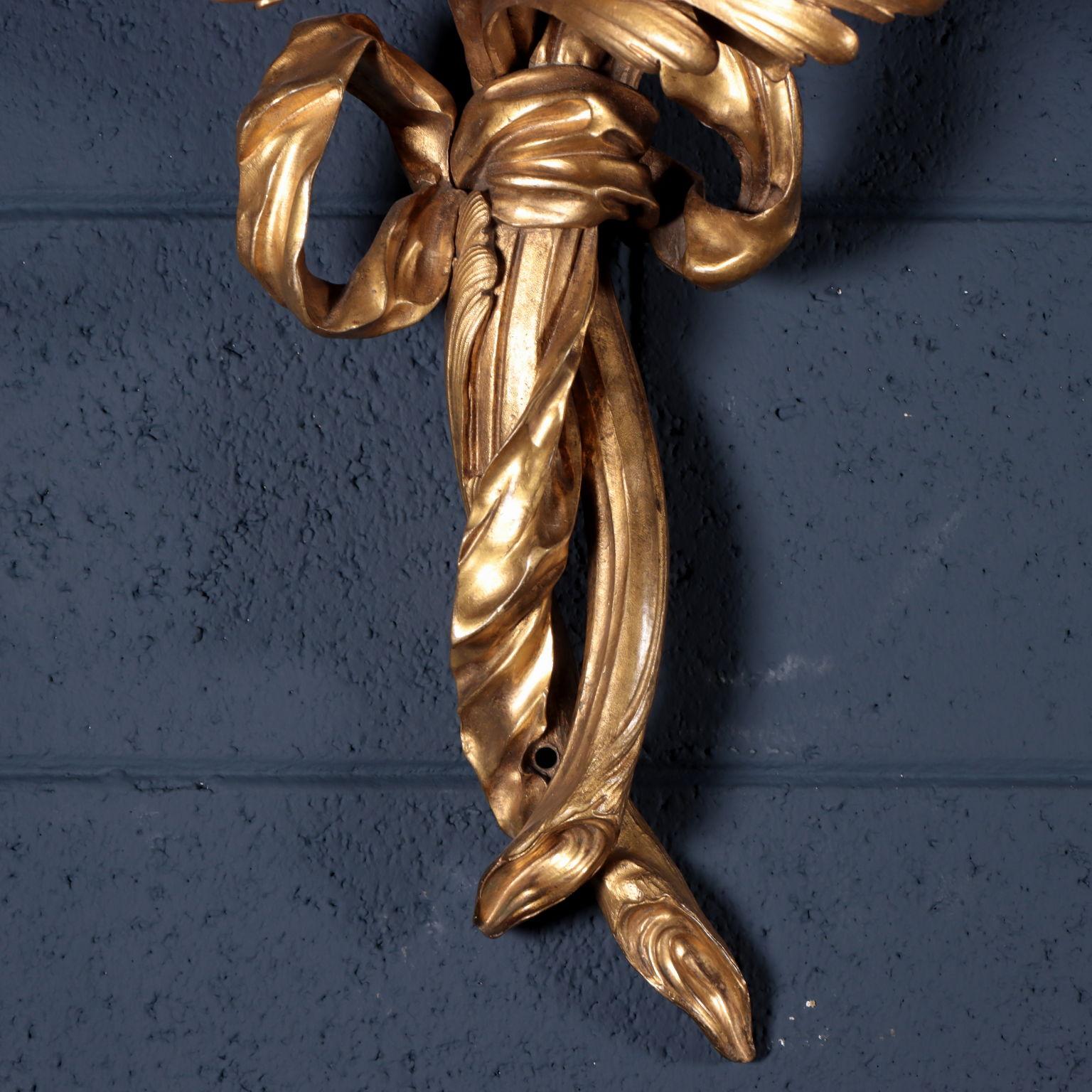 Pair of Bronze Sconces with Seven Branches 2