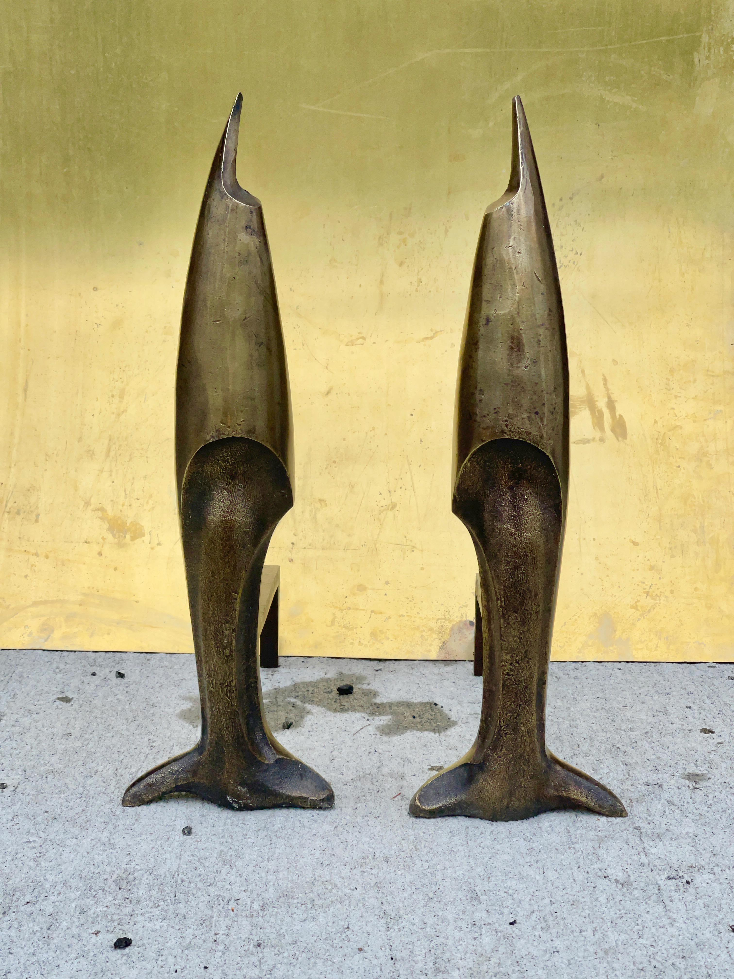 Paar skulpturale Bronze-Feuerböcke nach Pierre Legrain (Art déco) im Angebot