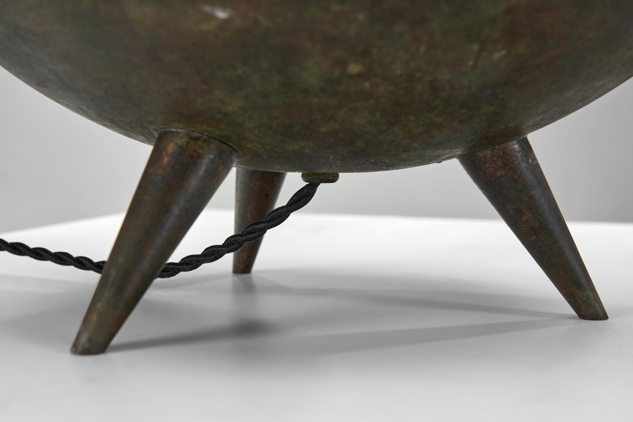 Pareja de lámparas de mesa escultóricas de bronce, Francia Años 70 en venta 11