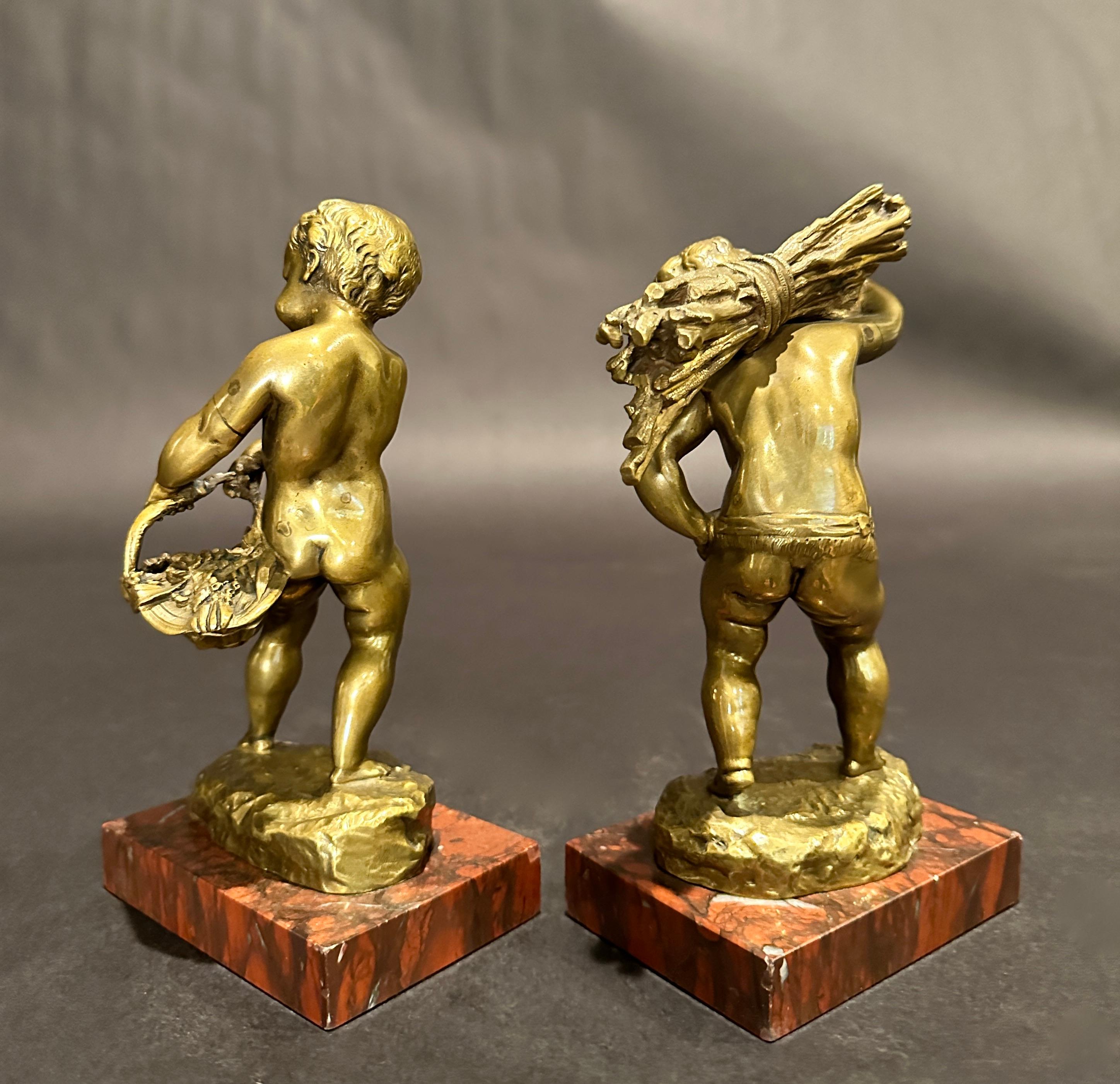 Francese Coppia di sculture/libreria in bronzo di Emile Laporte in vendita