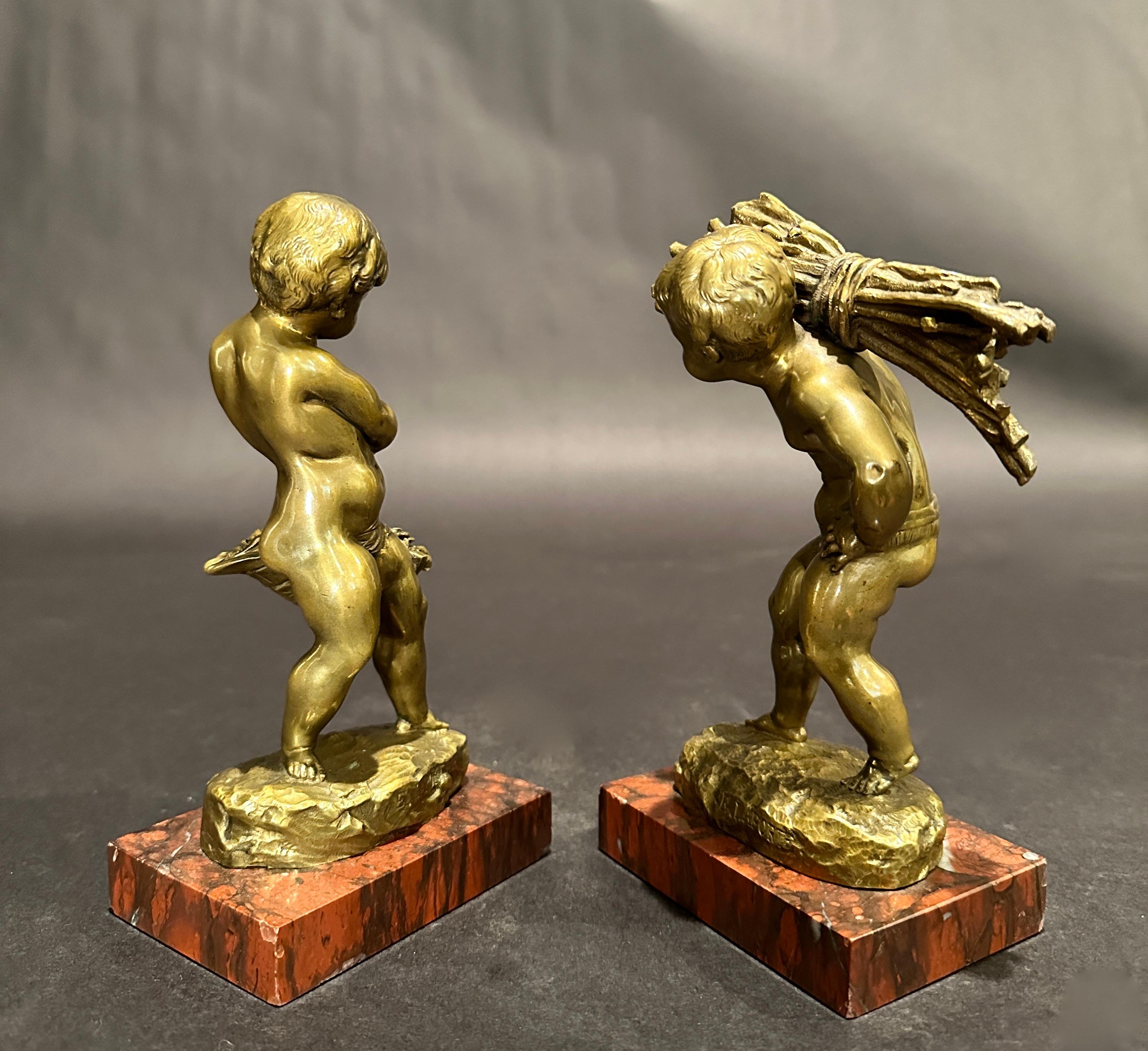 Pair Of Bronze Sculptures/Bookends By Emile Laporte In Good Condition For Sale In Norwood, NJ