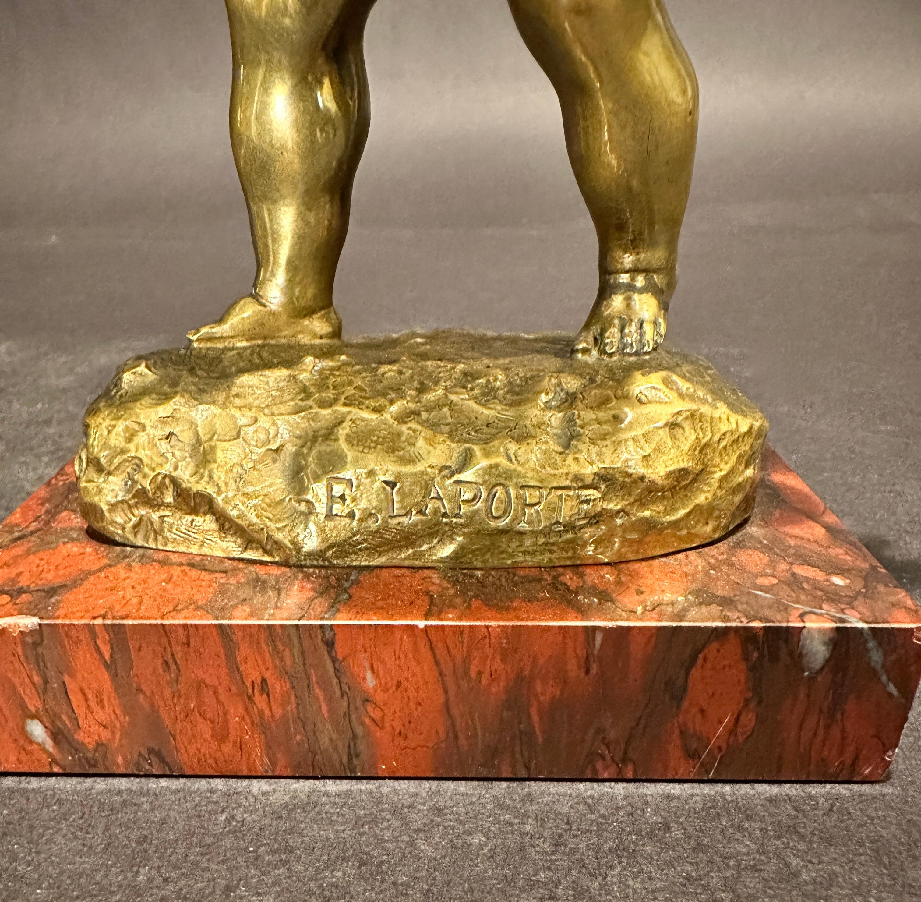 XIX secolo Coppia di sculture/libreria in bronzo di Emile Laporte in vendita