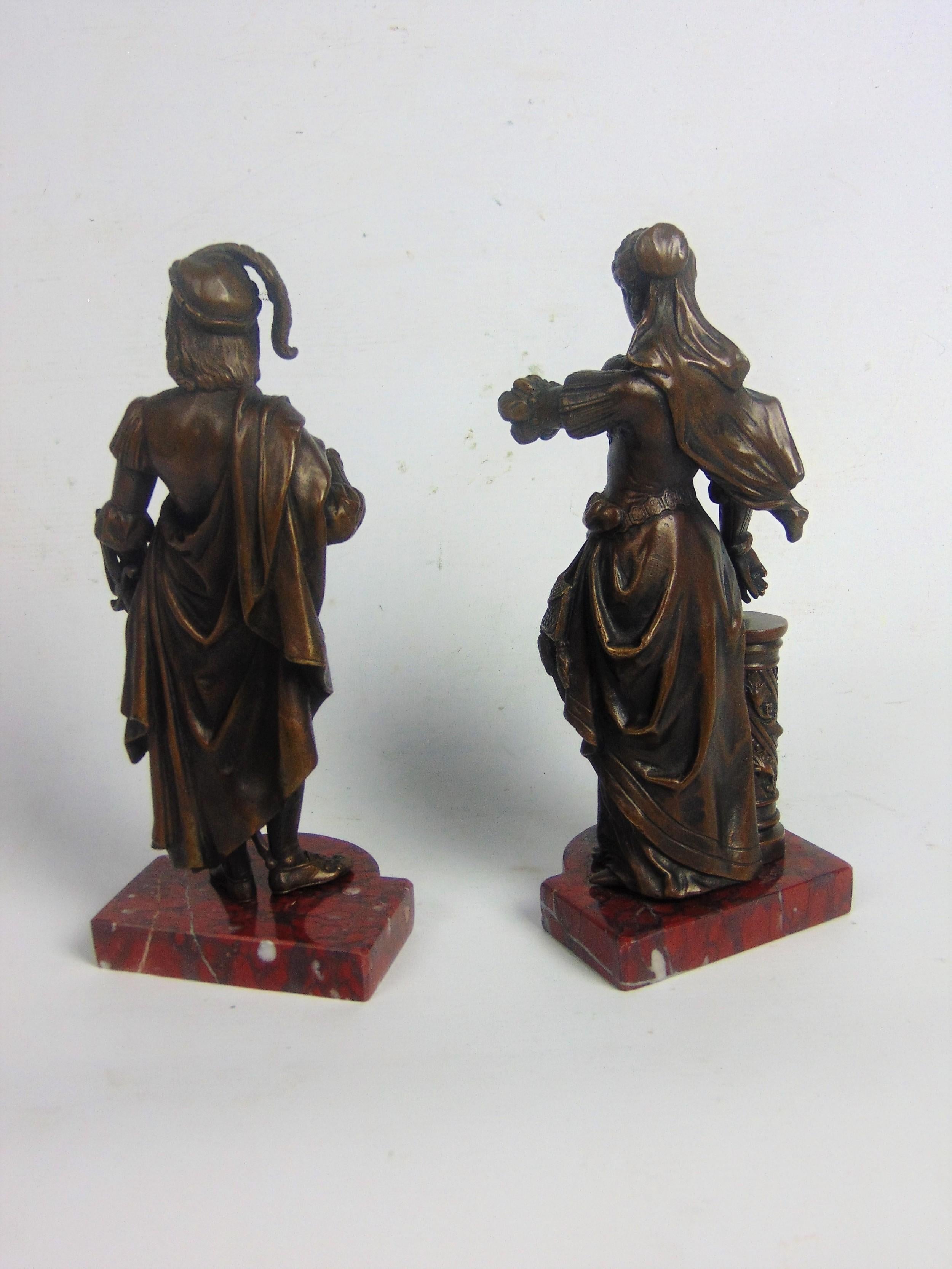 Début du 20ème siècle Paire de sculptures en bronze en vente