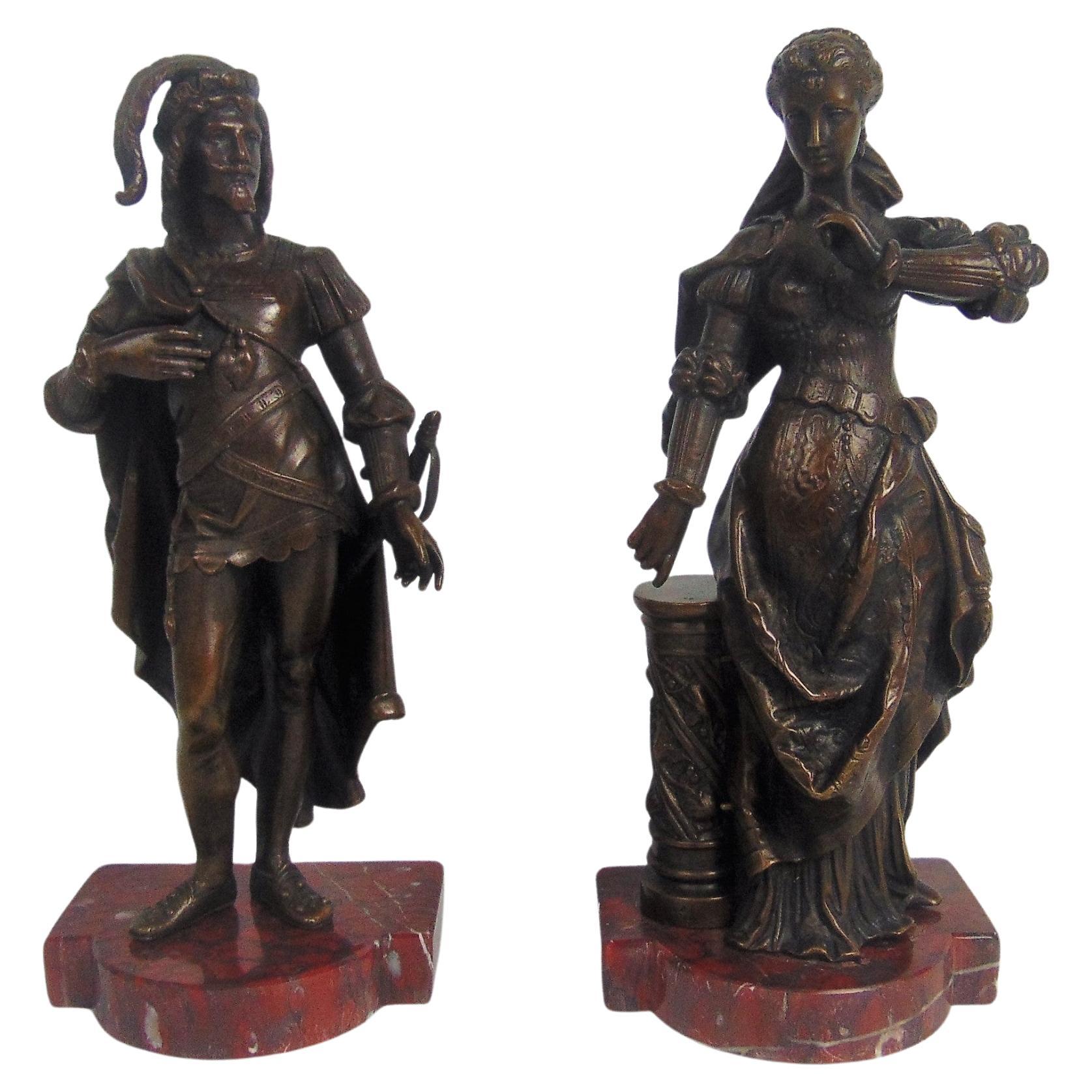 Pareja de esculturas de bronce