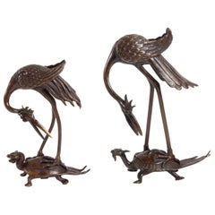 Pair of Bronze Sculptures, Japan, Late 19th Century Pair of Bronze Sculptures, Japan, Late 19th Century