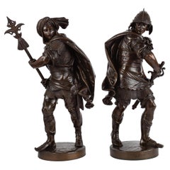 Pair of Bronze Sculptures of 16th Century Soldiers after Albert Carrier-Belleuse