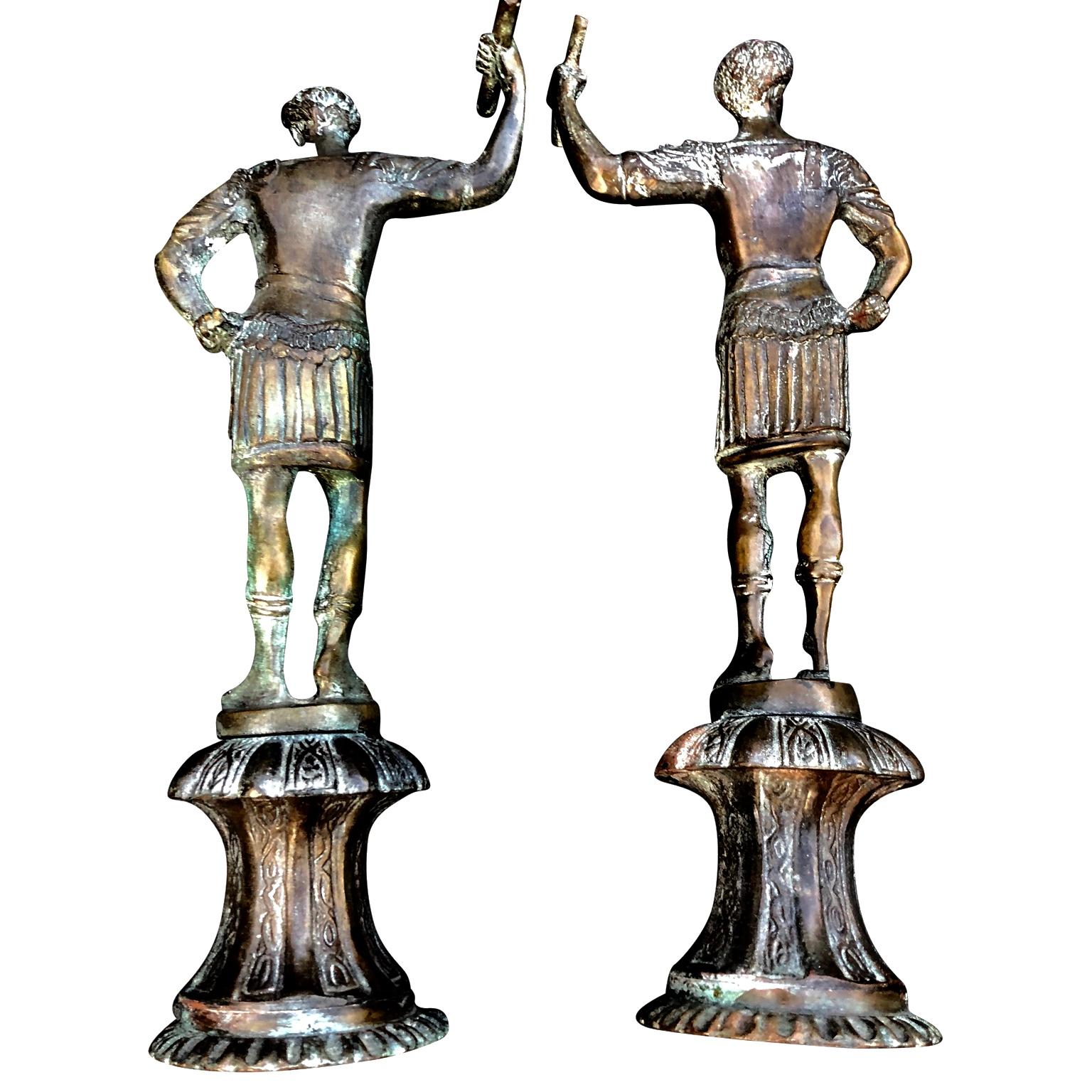 Pair of bronze sculptures of Caesar