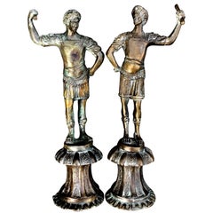 Antique Pair of Bronze Sculptures Of Caesar