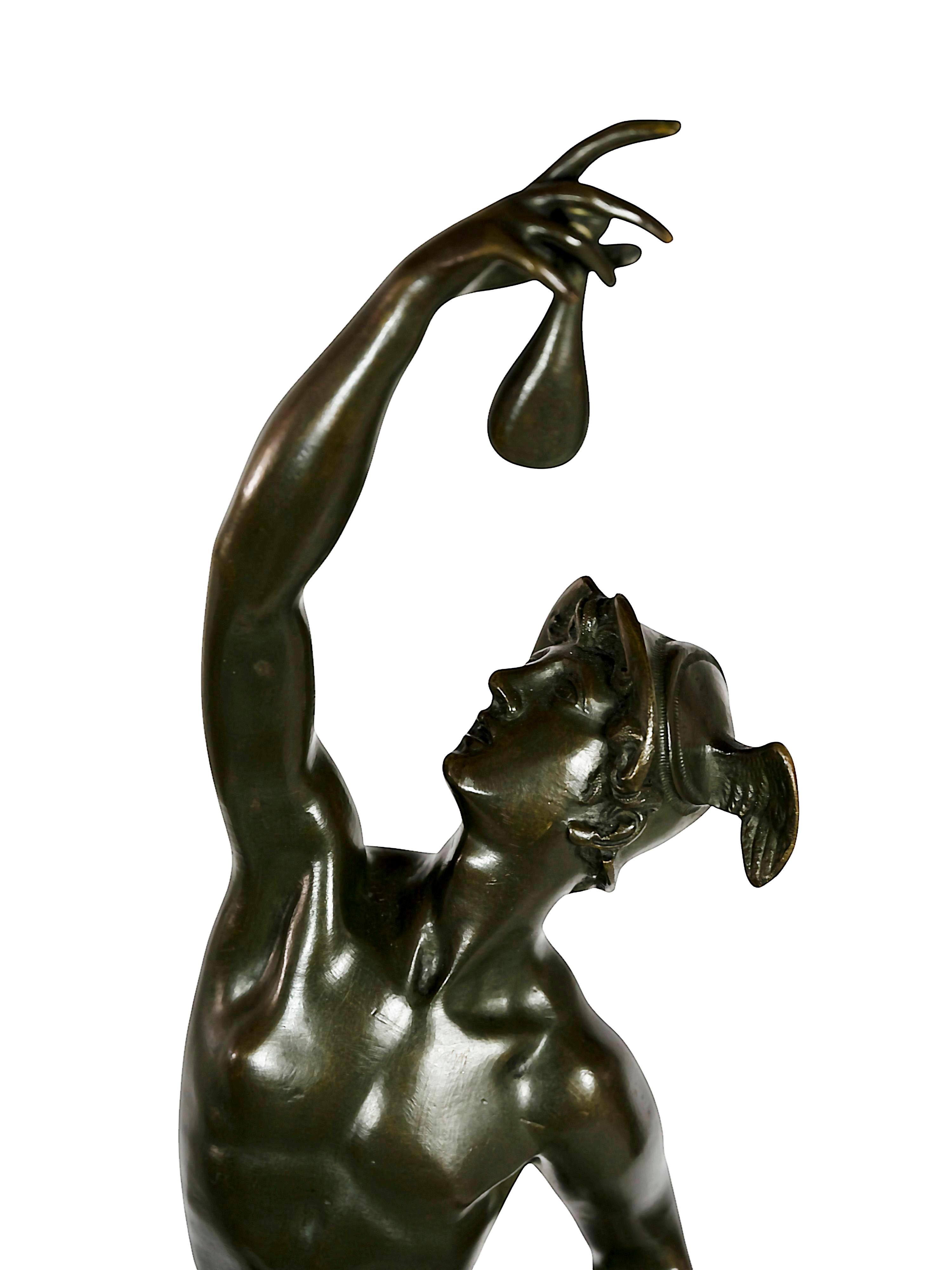 20th Century Pair of Bronze Sculptures of Mercury and Fortuna After Jean de Boulogne For Sale