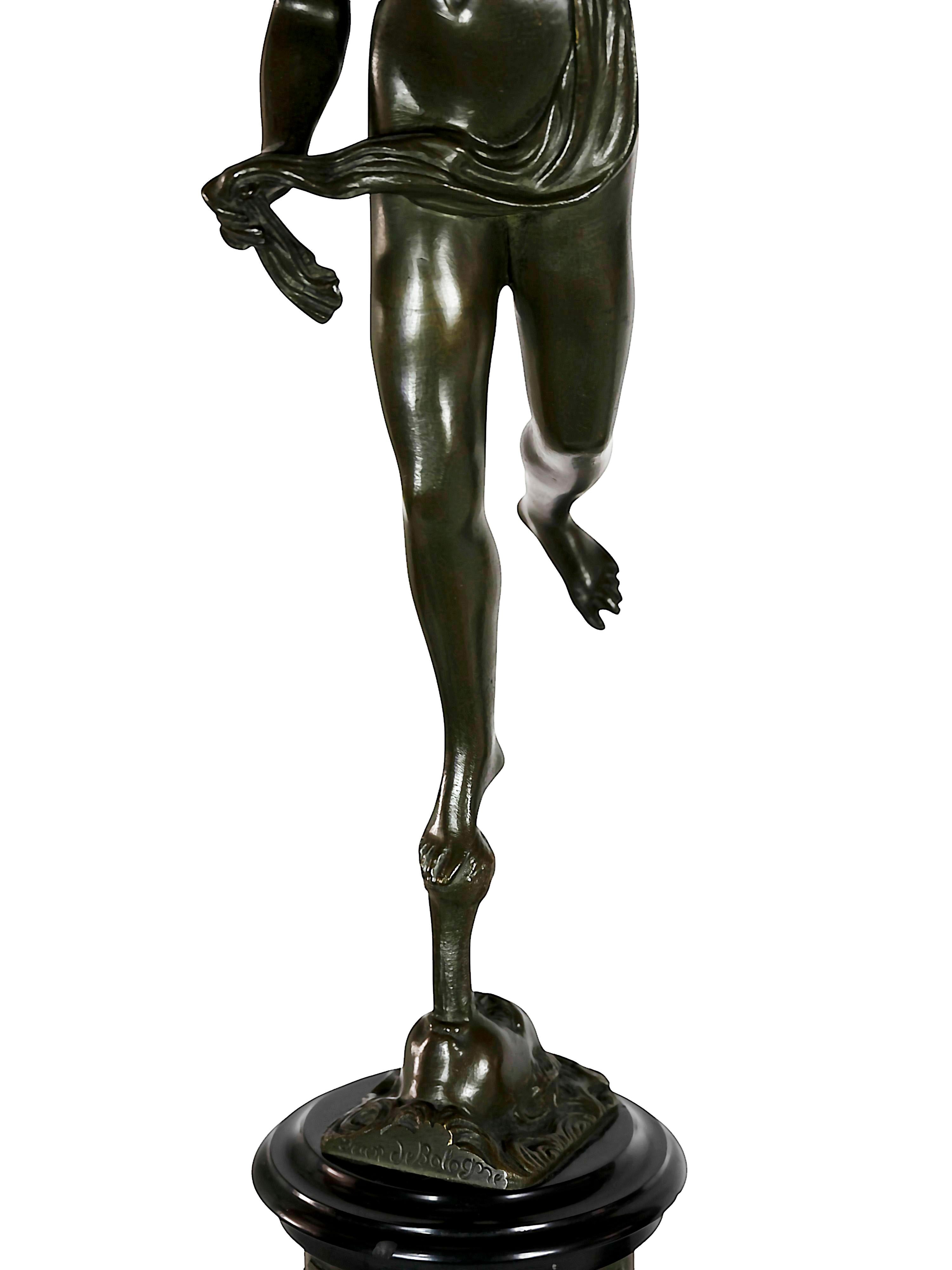 Pair of Bronze Sculptures of Mercury and Fortuna After Jean de Boulogne For Sale 1