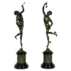 Pair of Bronze Sculptures of Mercury and Fortuna After Jean de Boulogne