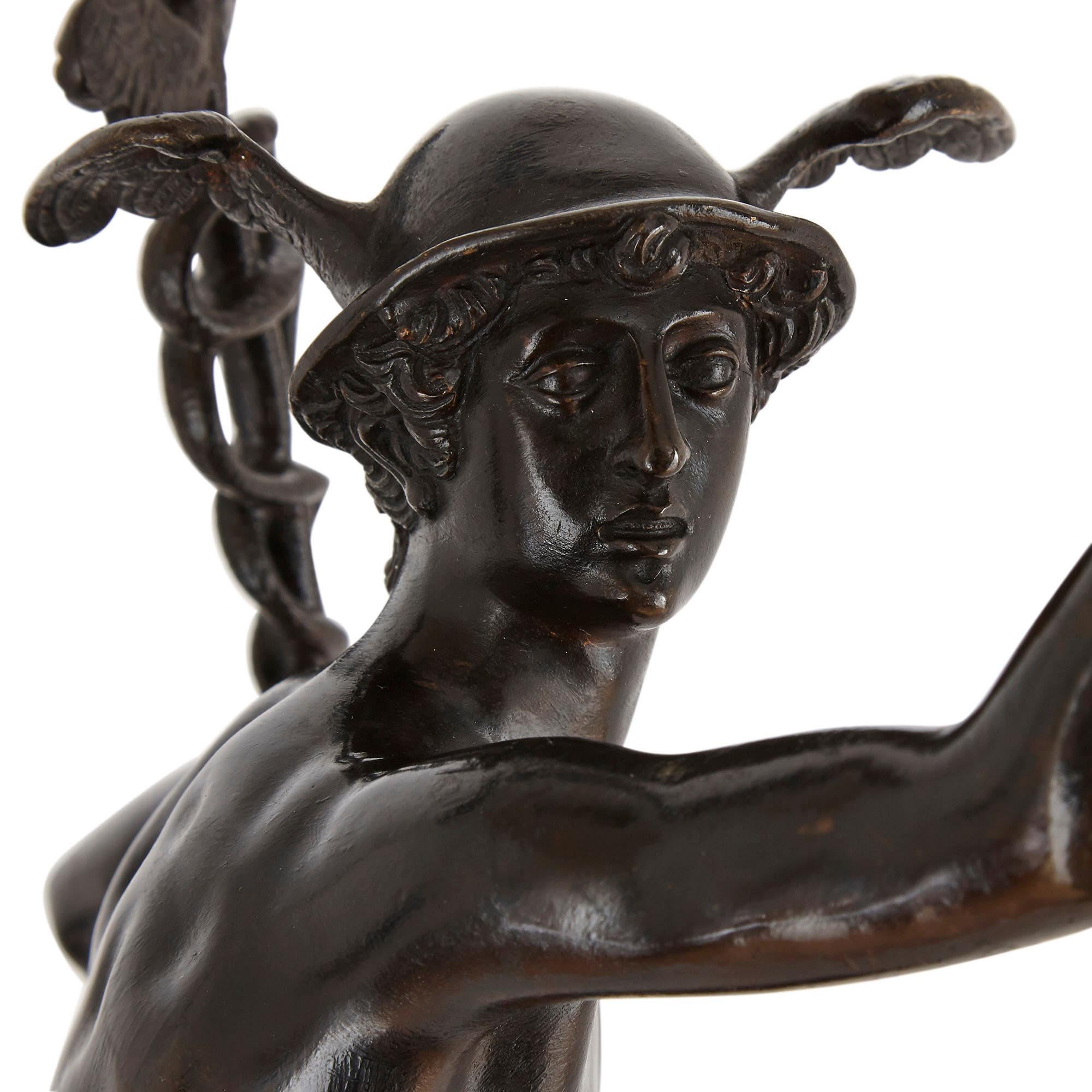 French Pair of Bronze Sculptures of Mercury and Fortuna For Sale