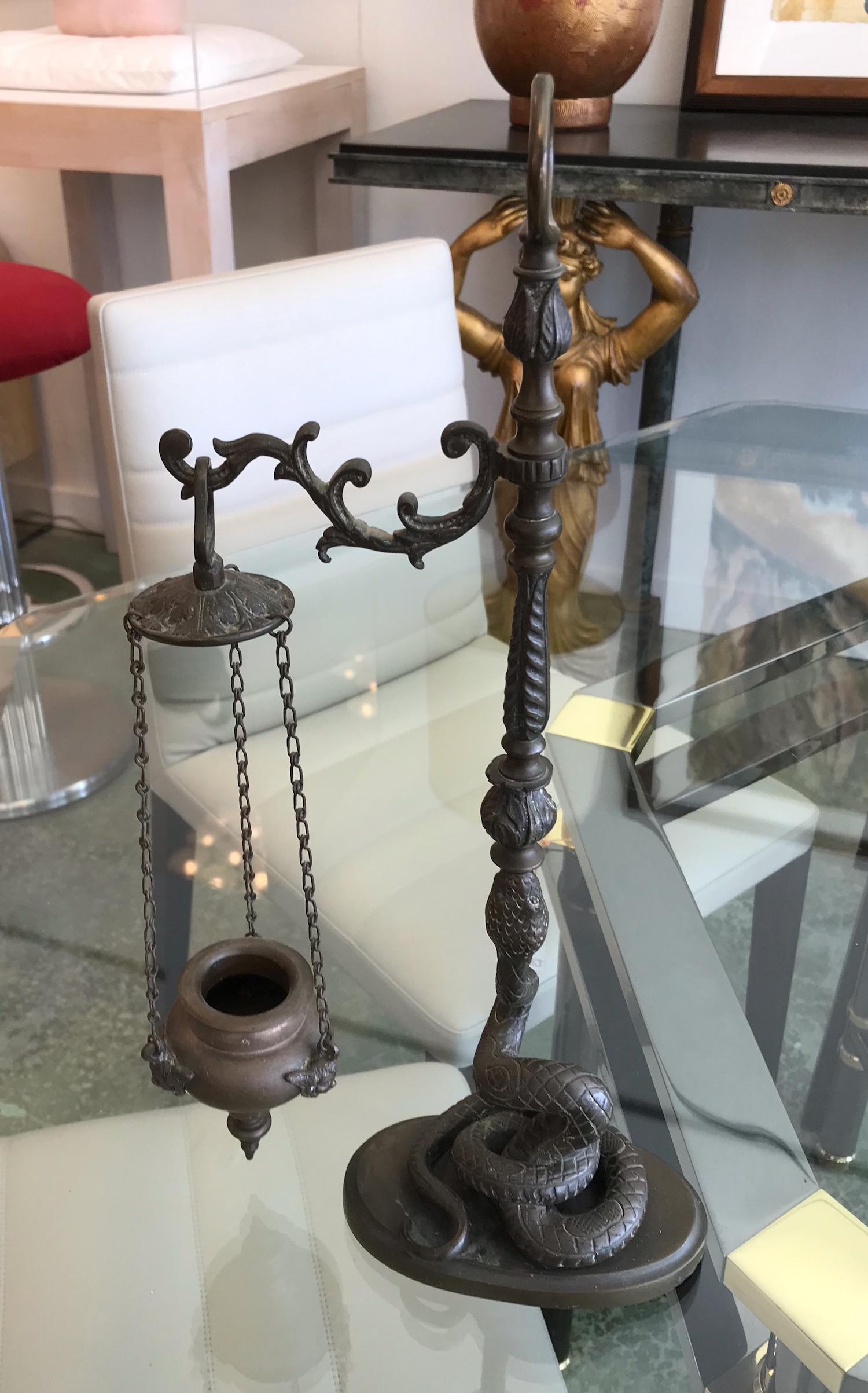 Pareja de Incensarios Serpiente / Serpiente de Bronce, Siglo XX, Italia en venta 3