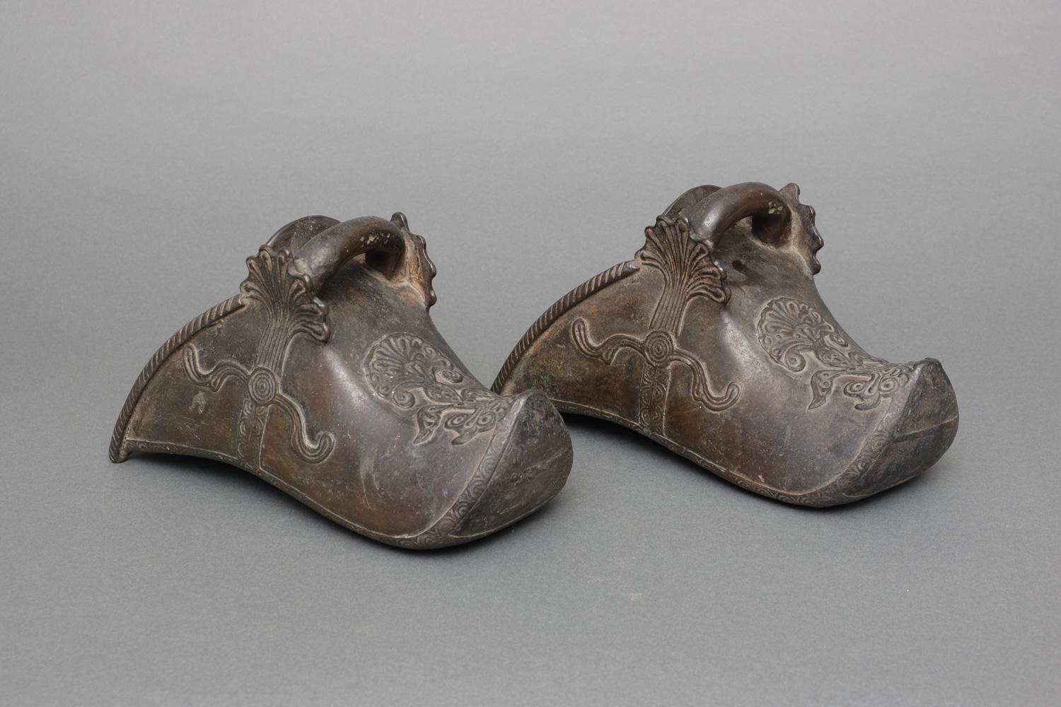Cast Pair of Bronze “Shoe-Shape