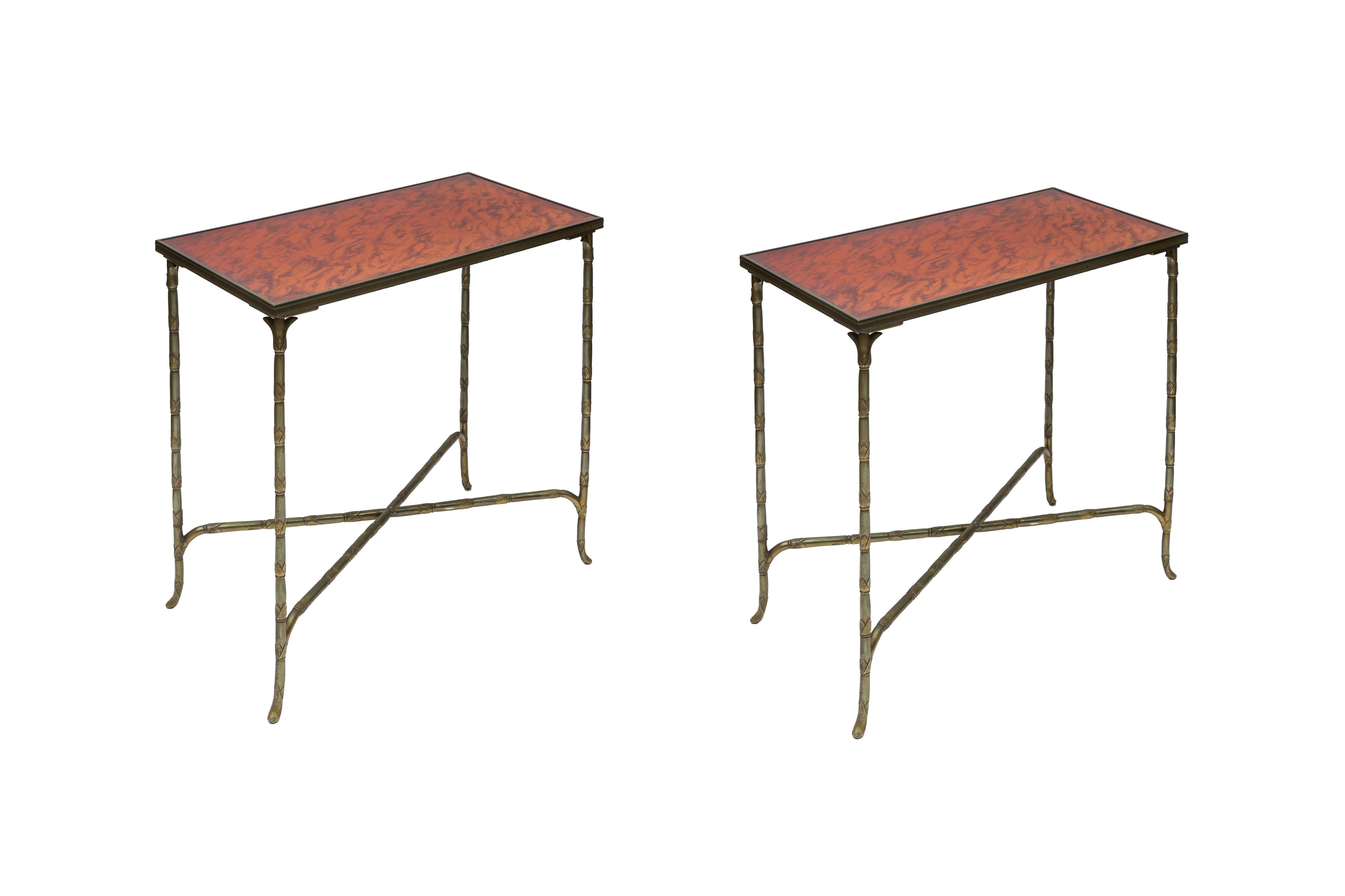 Pair of Bronze Side Tables by Jansen 2
