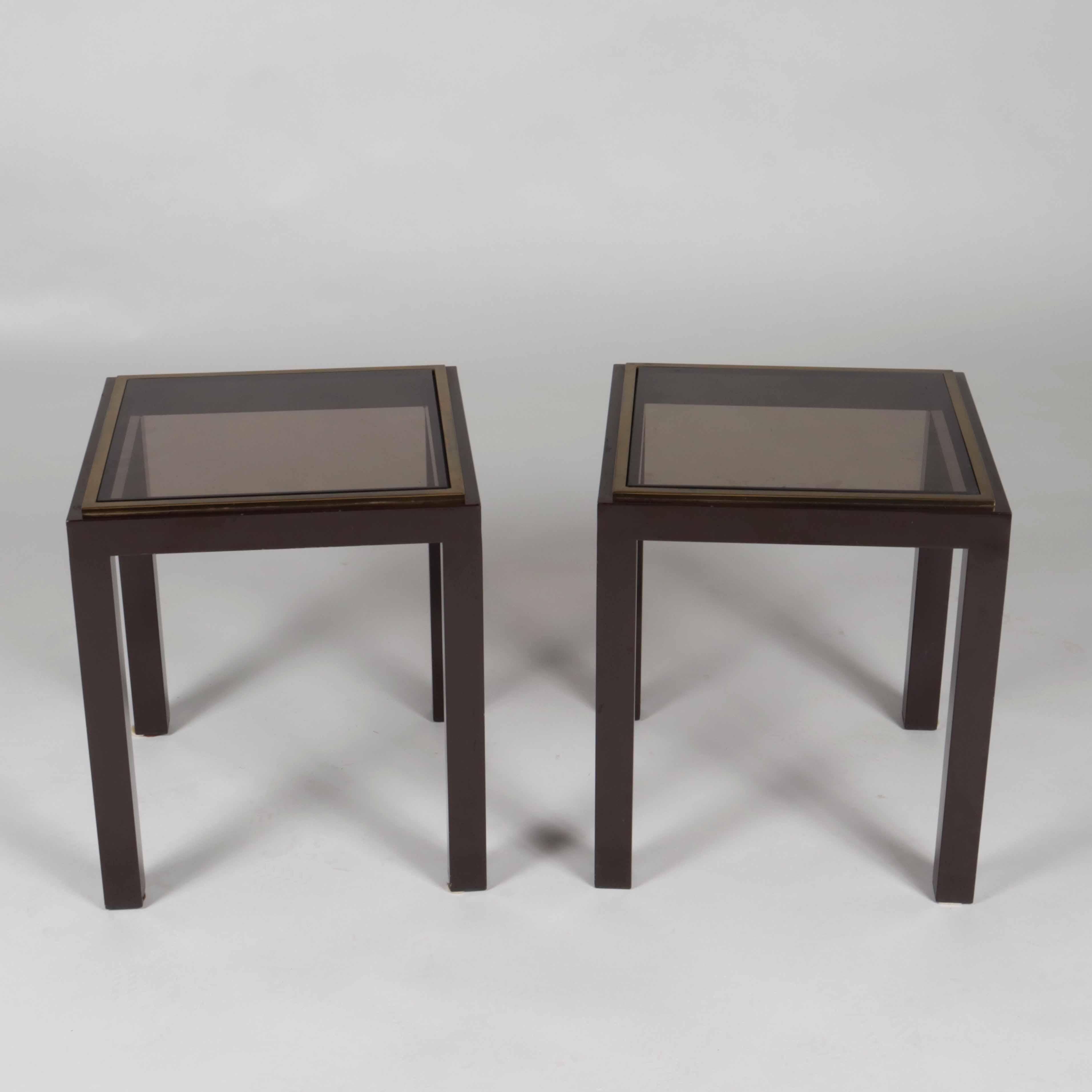 Pair of bronze side tables, c. 1960.