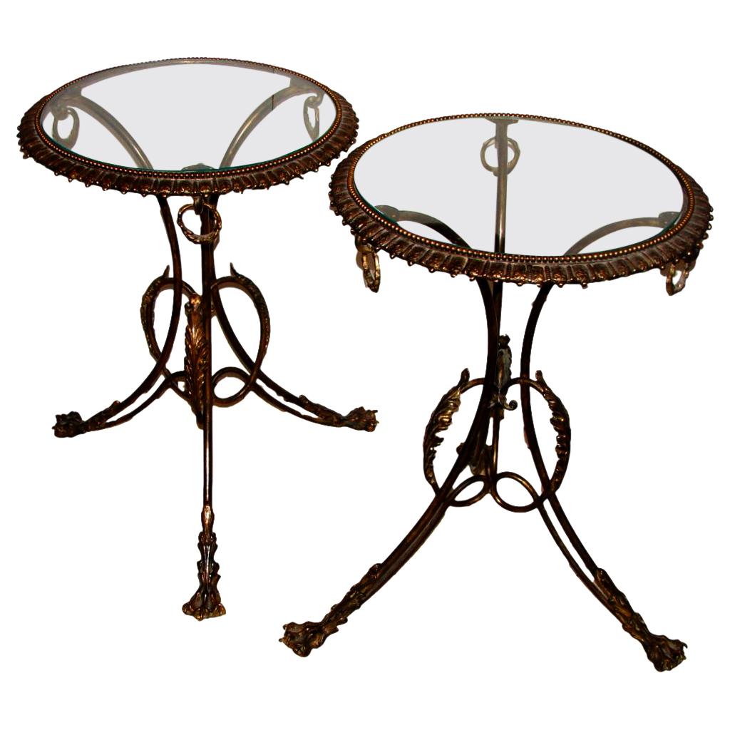 Pair of Bronze Side Tables, Sold Individually
