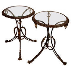 Antique Pair of Bronze Side Tables, Sold Individually