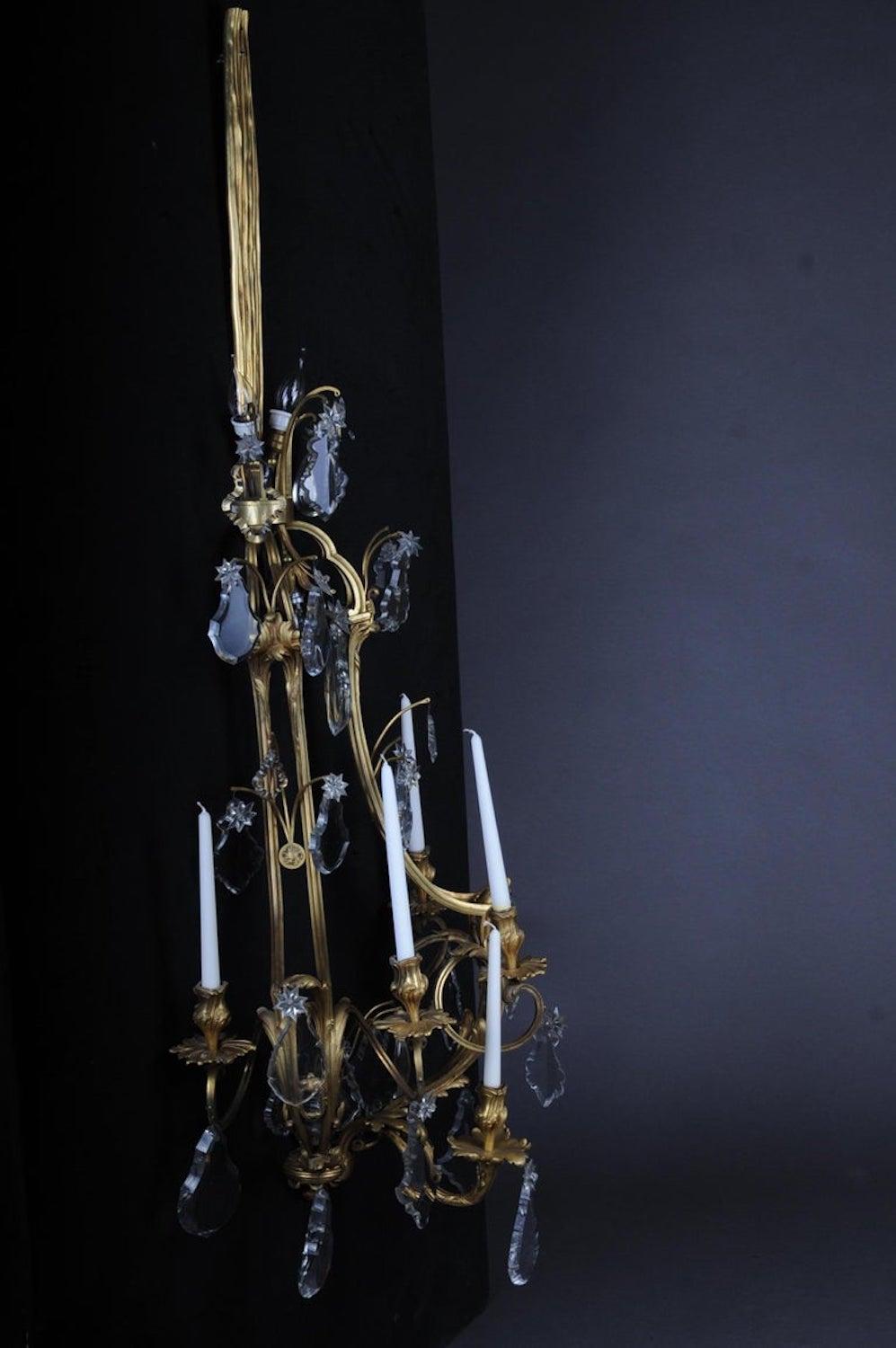 Paire d'appliques murales Splendor en bronze, Paris, XIXe siècle en vente 12