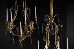 Pair of Bronze Splendor Wall Appliqués / Sconces, Paris, 19th Century