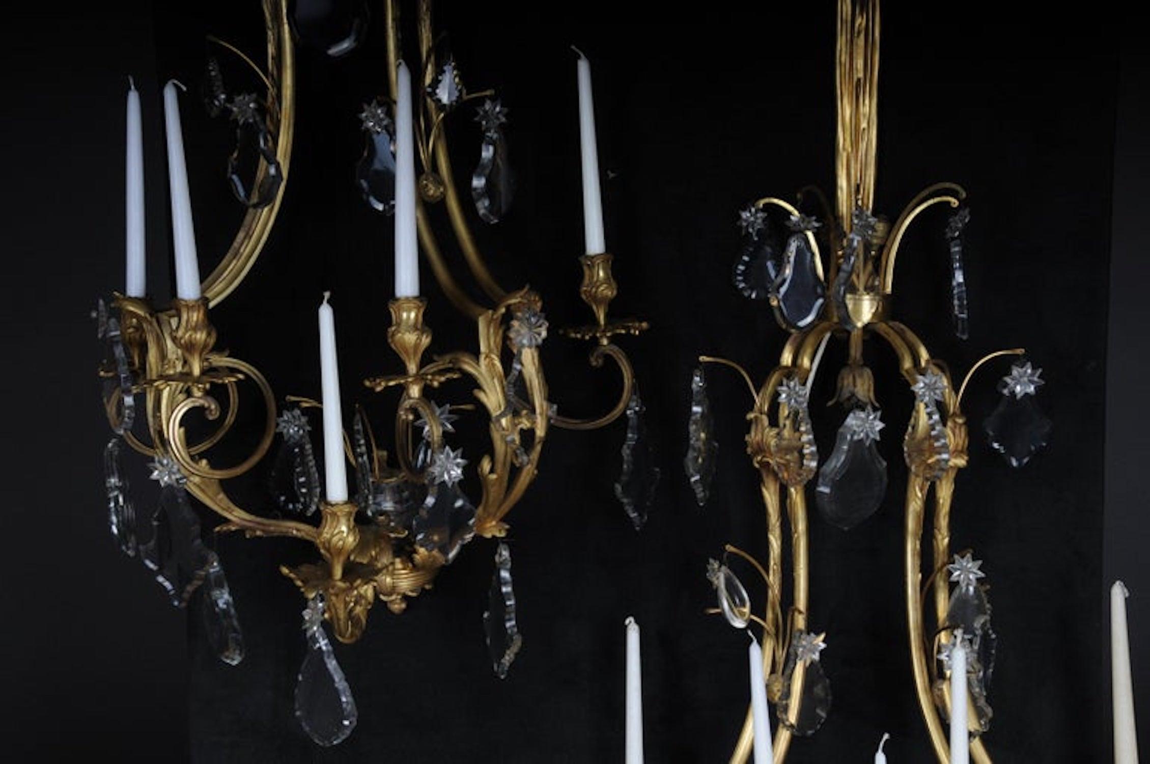 Empire Paire d'appliques murales Splendor en bronze, Paris, XIXe siècle en vente